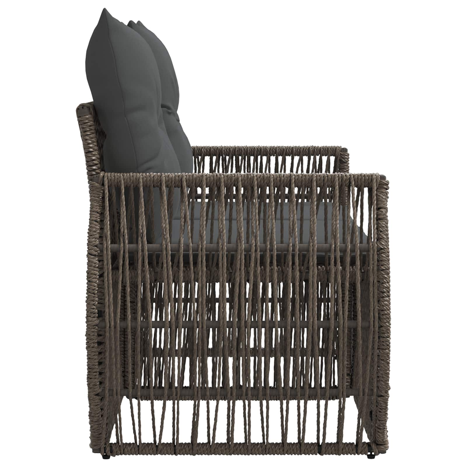 Garten-Sofa 2-Sitzanzahl Grau Poly-Rattan