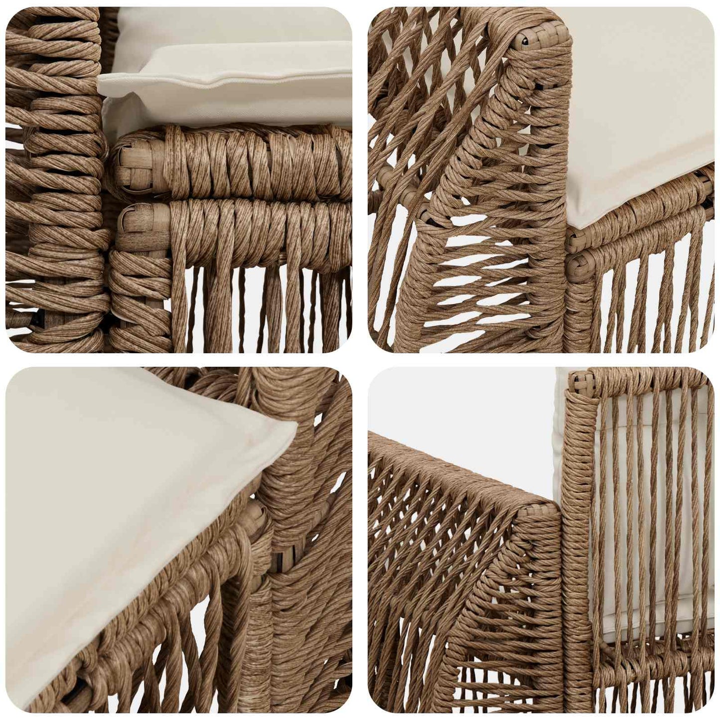 Garten-Sofa 2-Sitzanzahl Beige Poly-Rattan