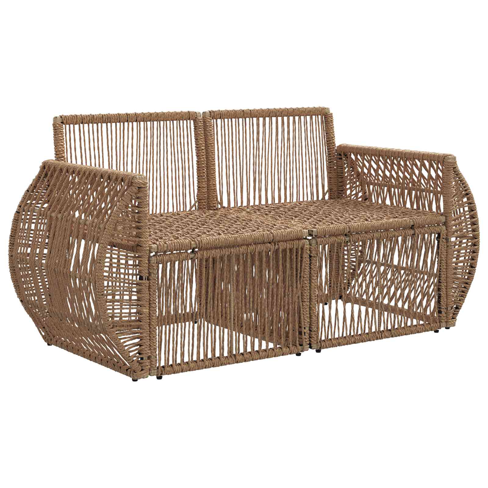 Garten-Sofa 2-Sitzanzahl Beige Poly-Rattan