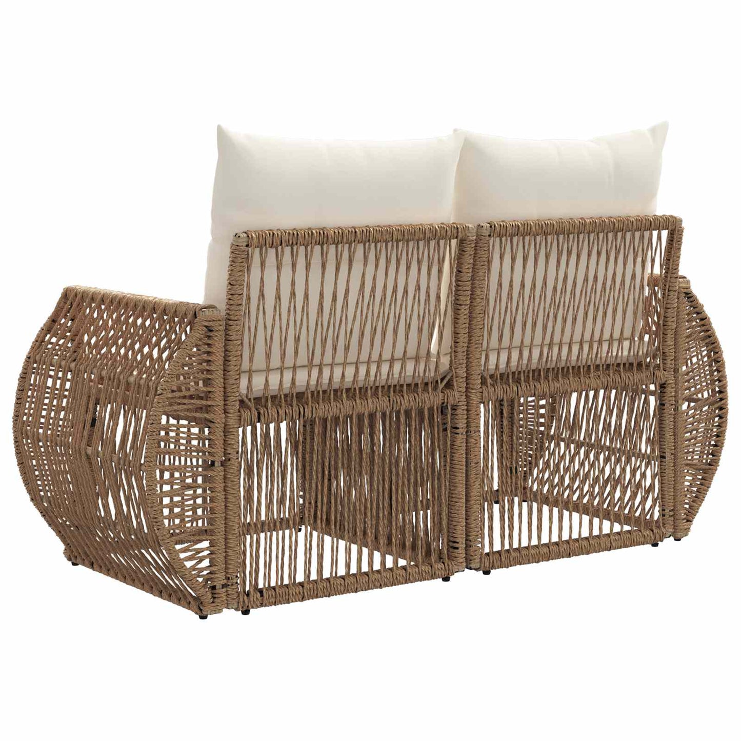 Garten-Sofa 2-Sitzanzahl Beige Poly-Rattan