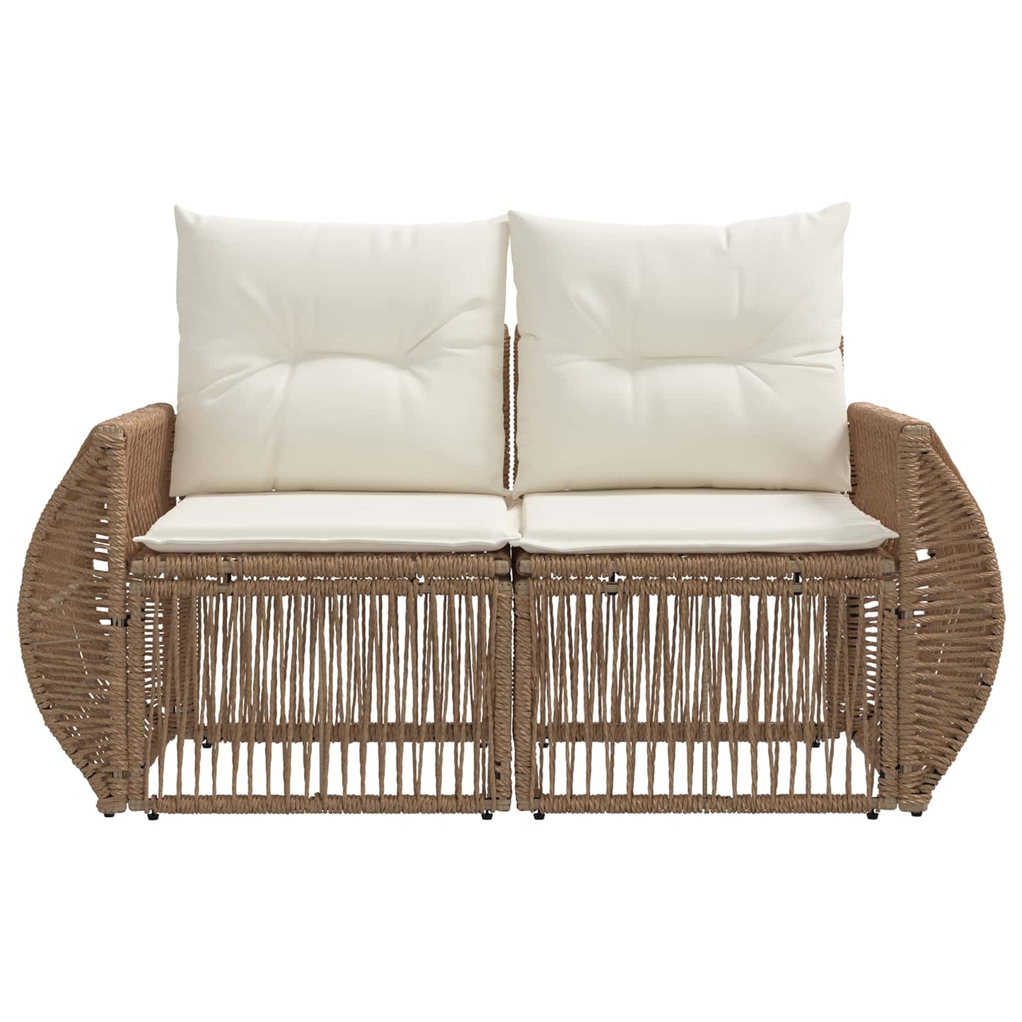 Garten-Sofa 2-Sitzanzahl Beige Poly-Rattan