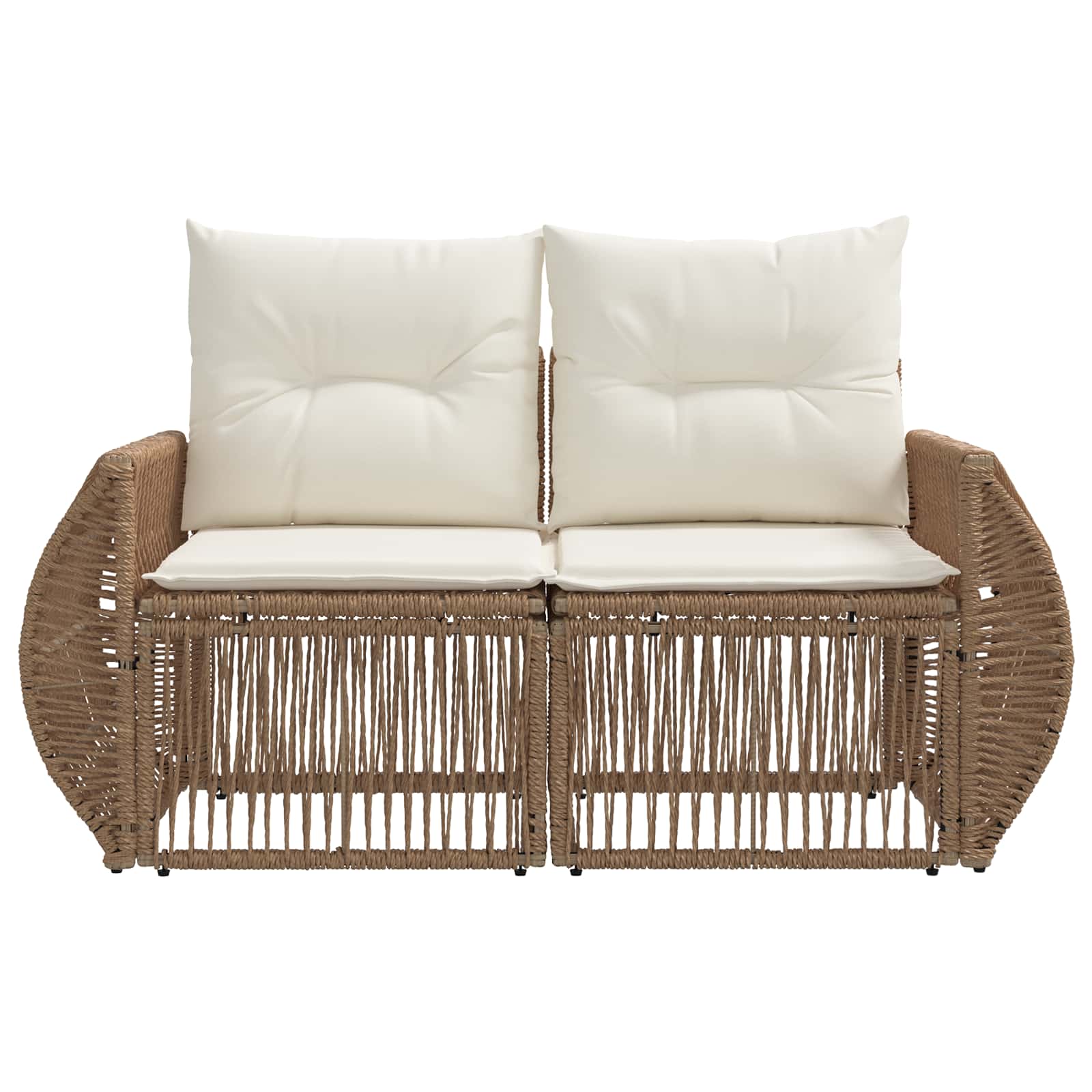 Garten-Sofa 2-Sitzanzahl Beige Poly-Rattan