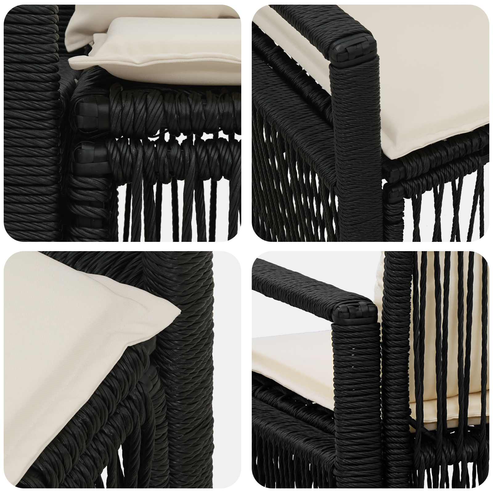 Garten-Sofa 2-Sitzanzahl Schwarz Poly-Rattan