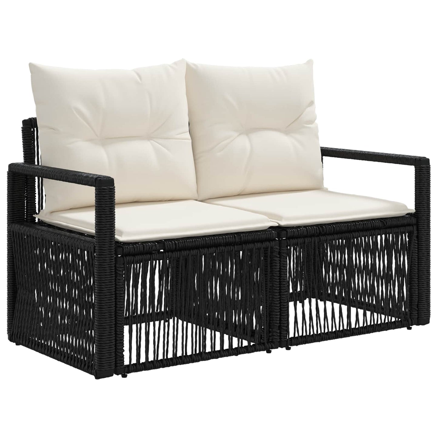 Garten-Sofa 2-Sitzanzahl Schwarz Poly-Rattan