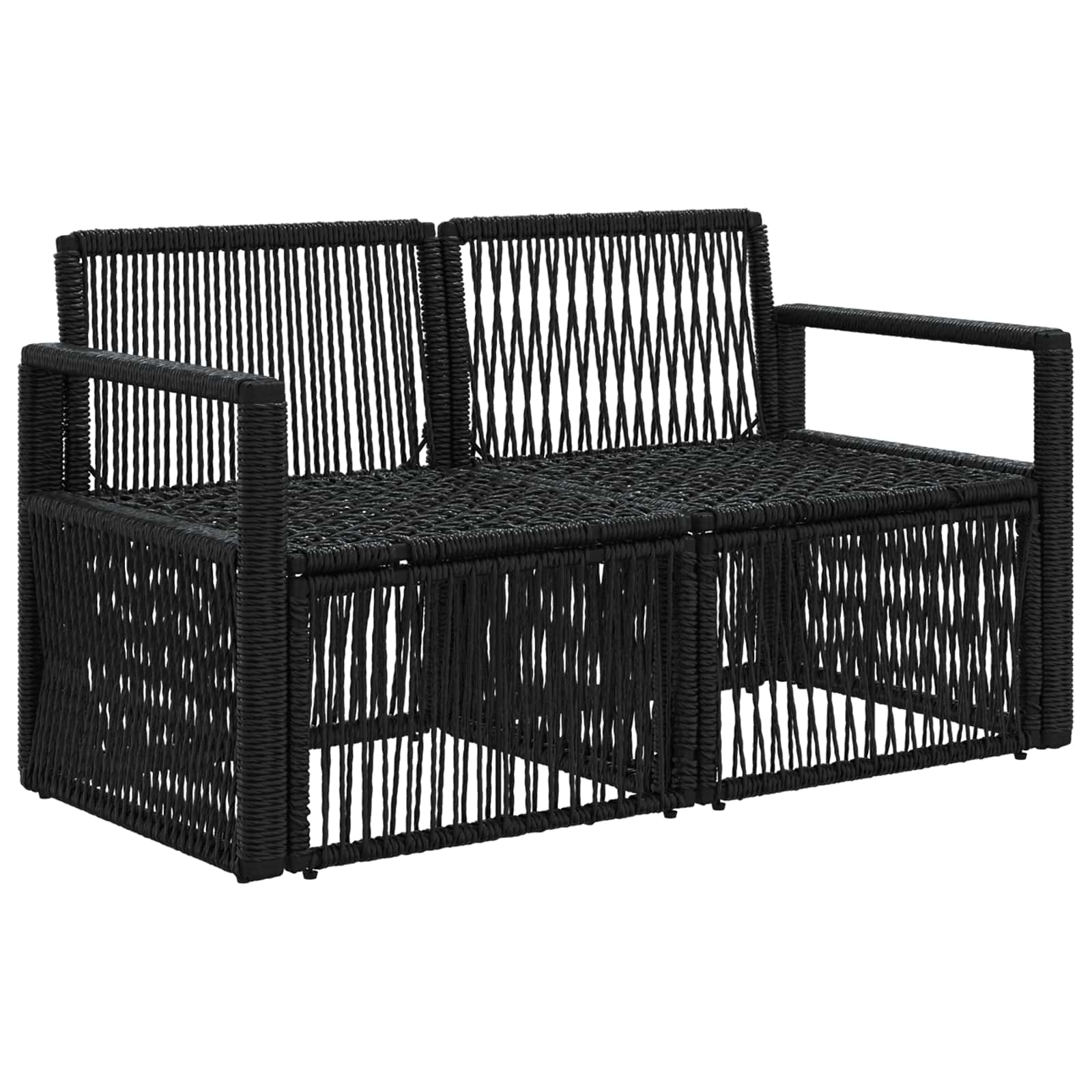 Garten-Sofa 2-Sitzanzahl Schwarz Poly-Rattan