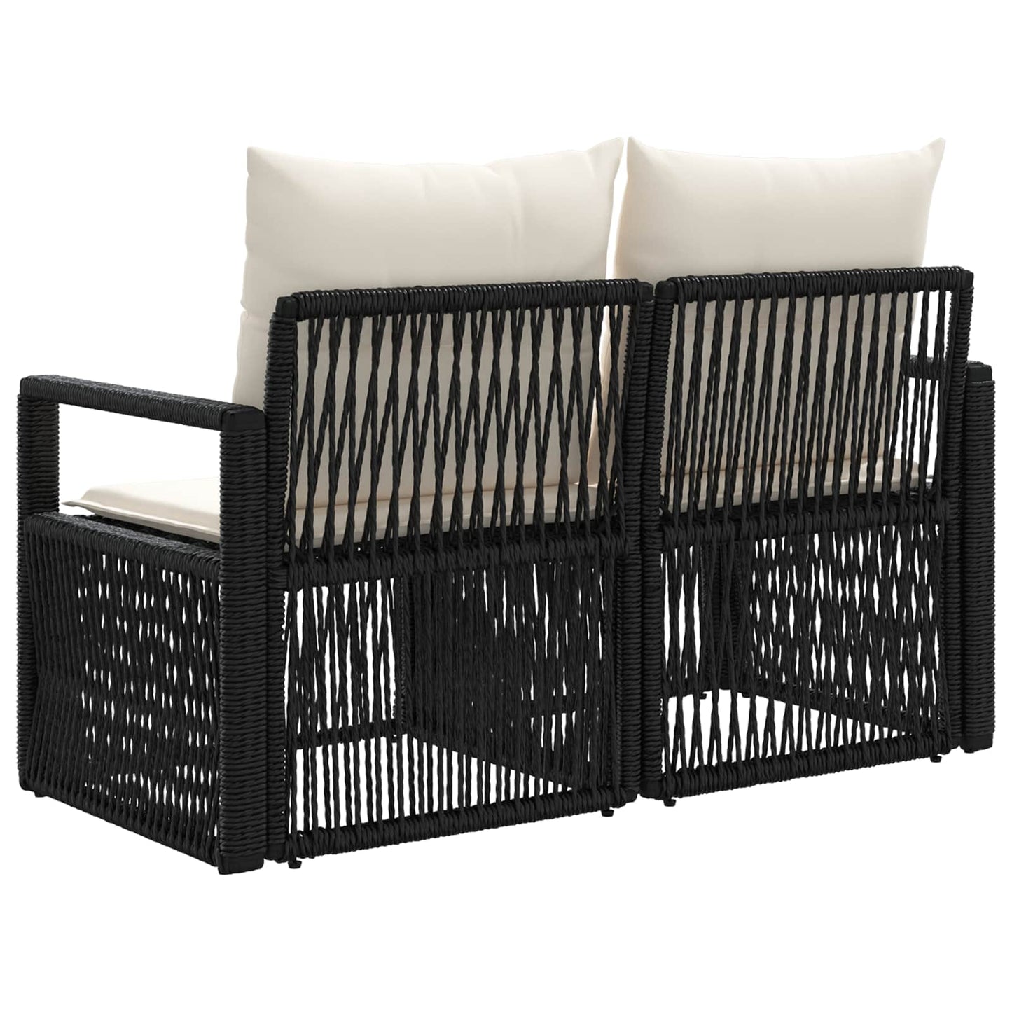 Garten-Sofa 2-Sitzanzahl Schwarz Poly-Rattan