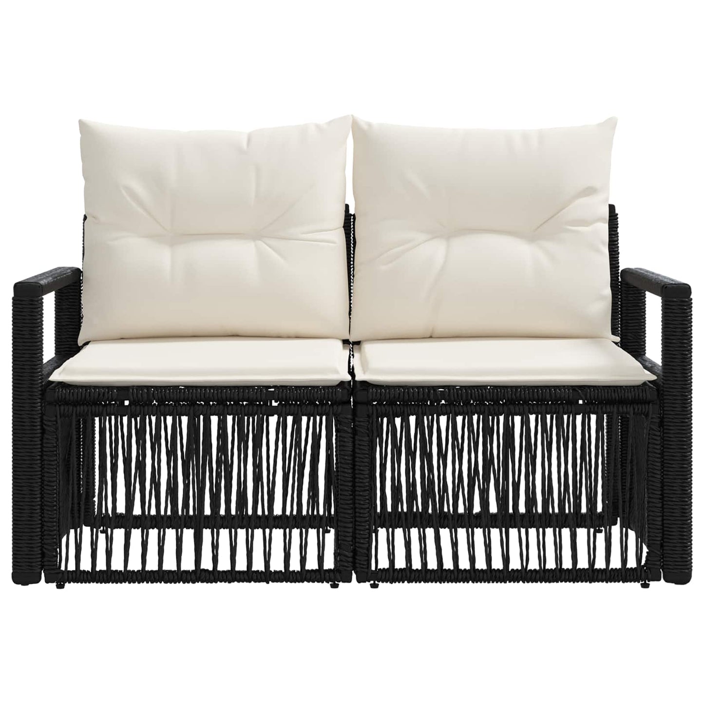 Garten-Sofa 2-Sitzanzahl Schwarz Poly-Rattan