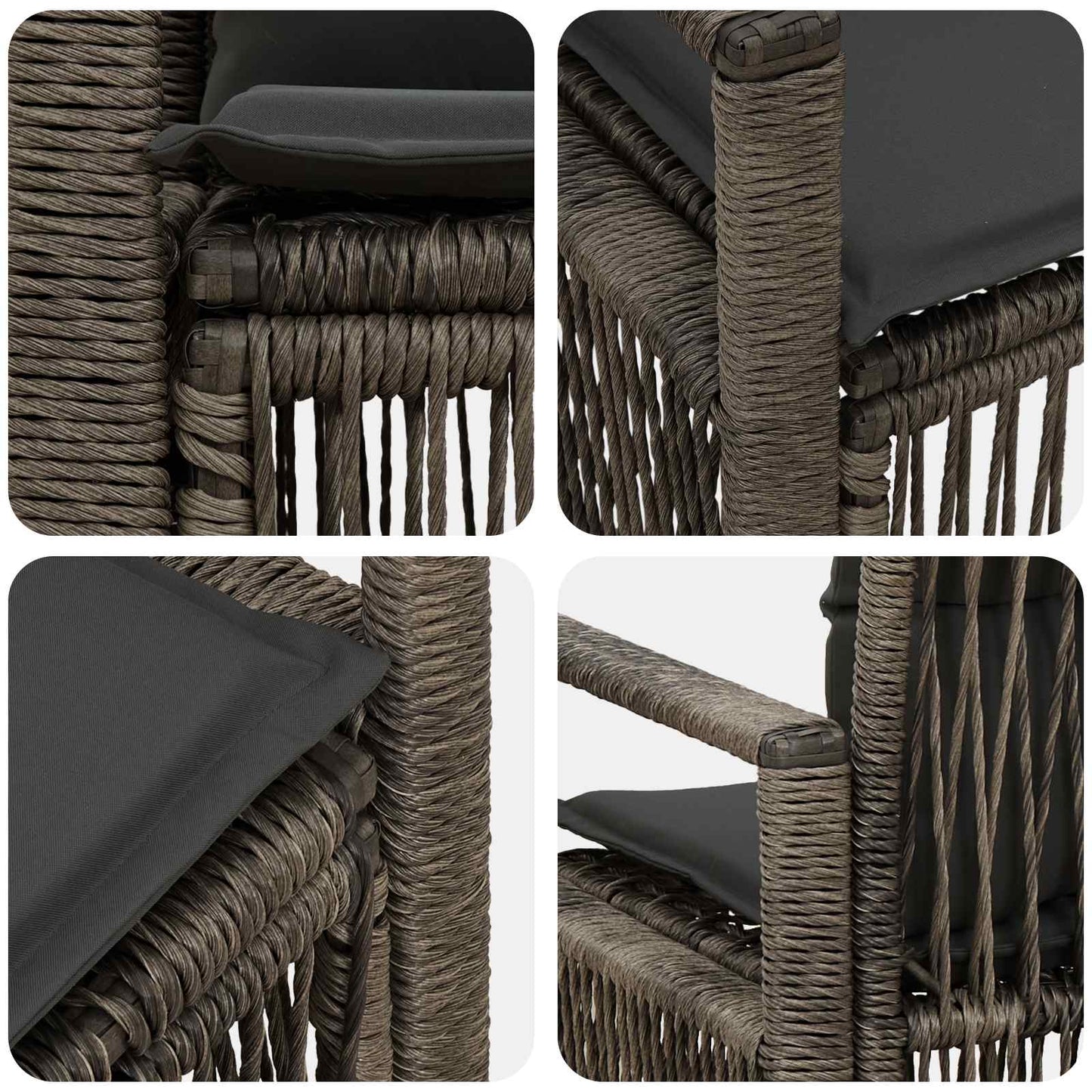 Garten-Sofa 2-Sitzanzahl Grau Poly-Rattan