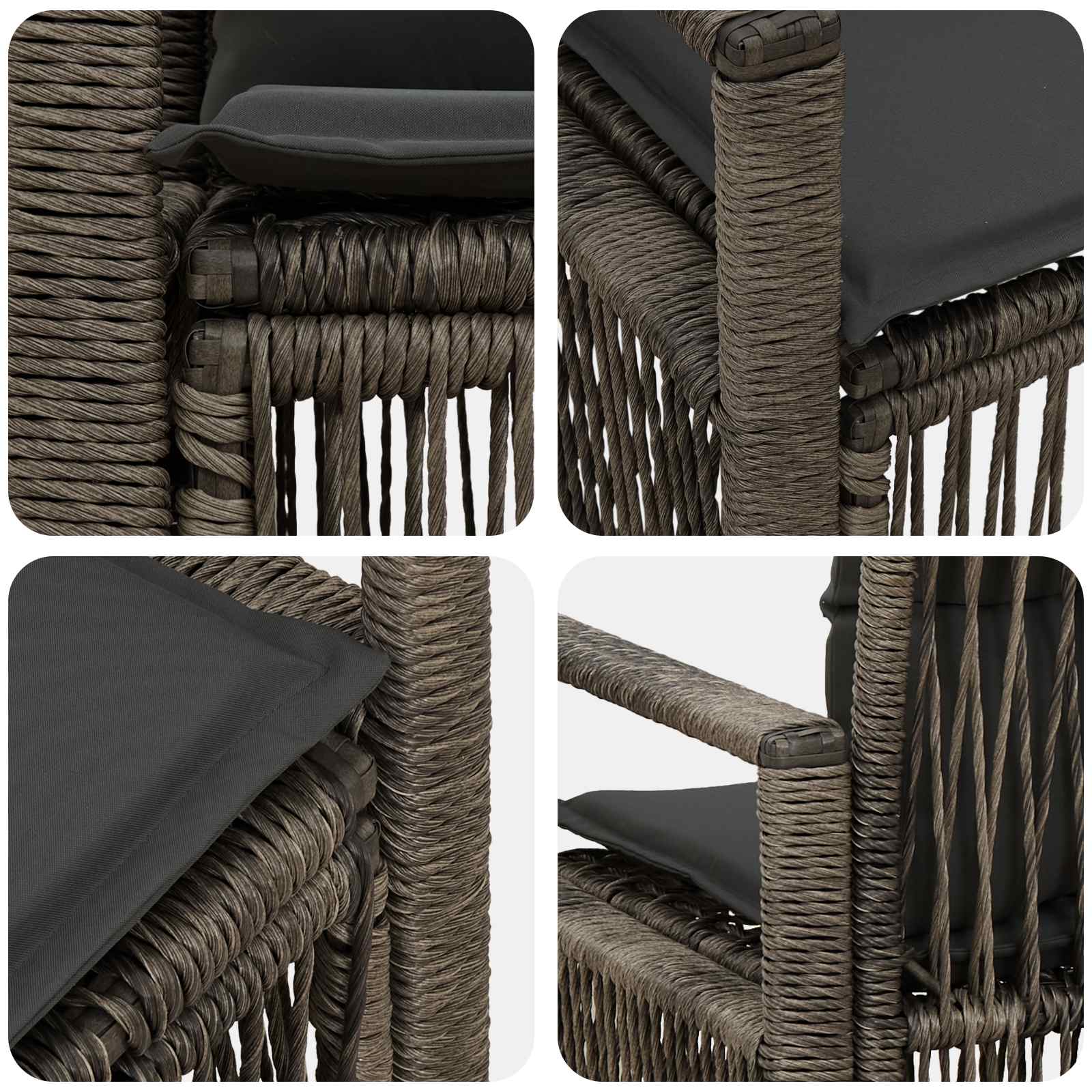 Garten-Sofa 2-Sitzanzahl Grau Poly-Rattan