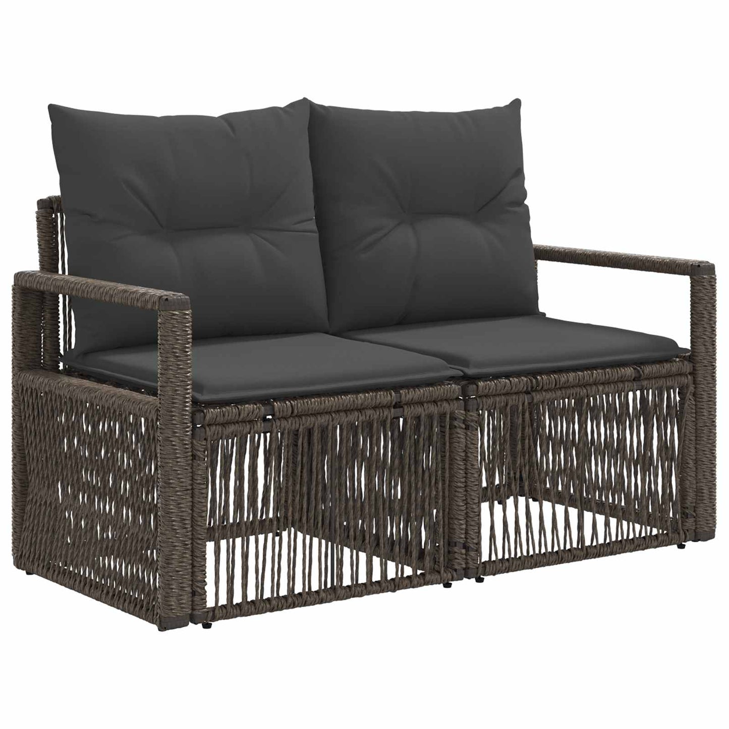 Garten-Sofa 2-Sitzanzahl Grau Poly-Rattan