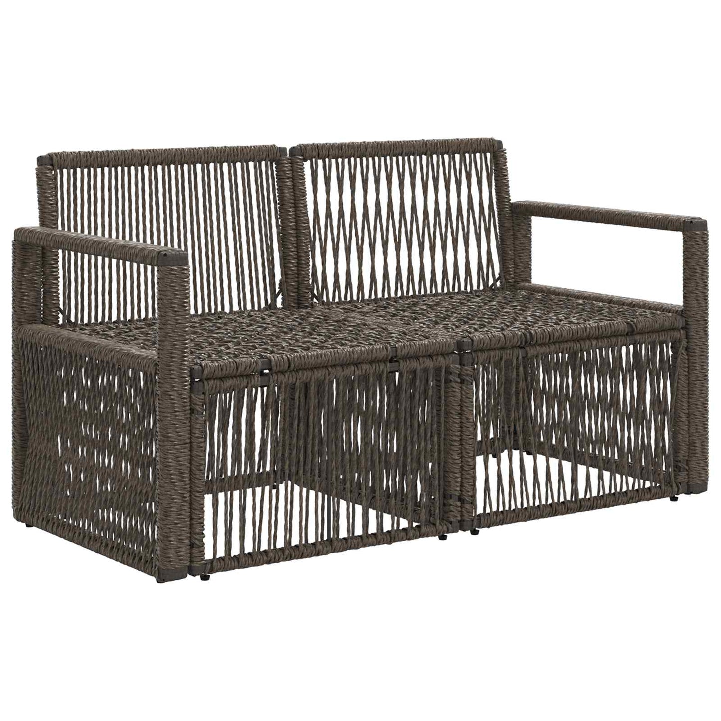 Garten-Sofa 2-Sitzanzahl Grau Poly-Rattan