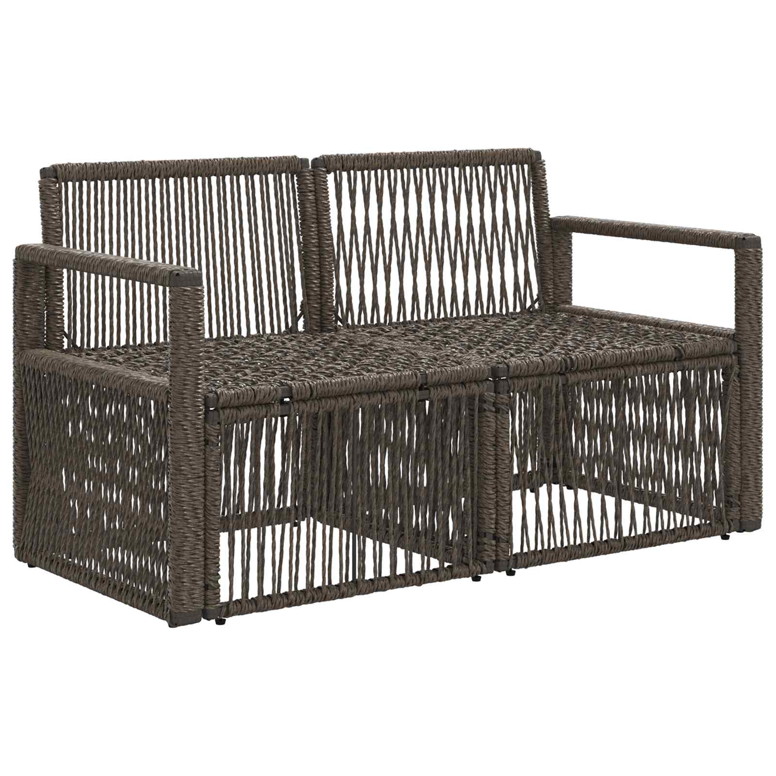 Garten-Sofa 2-Sitzanzahl Grau Poly-Rattan