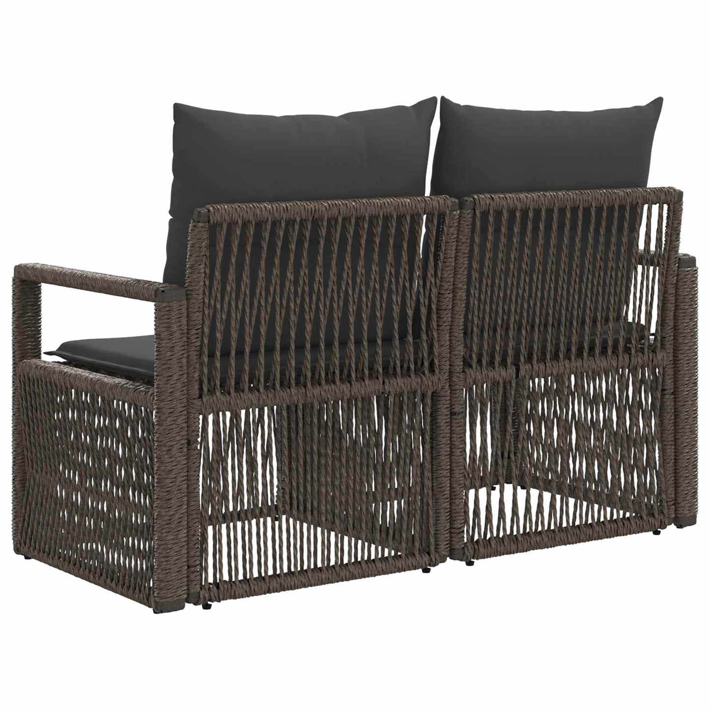 Garten-Sofa 2-Sitzanzahl Grau Poly-Rattan