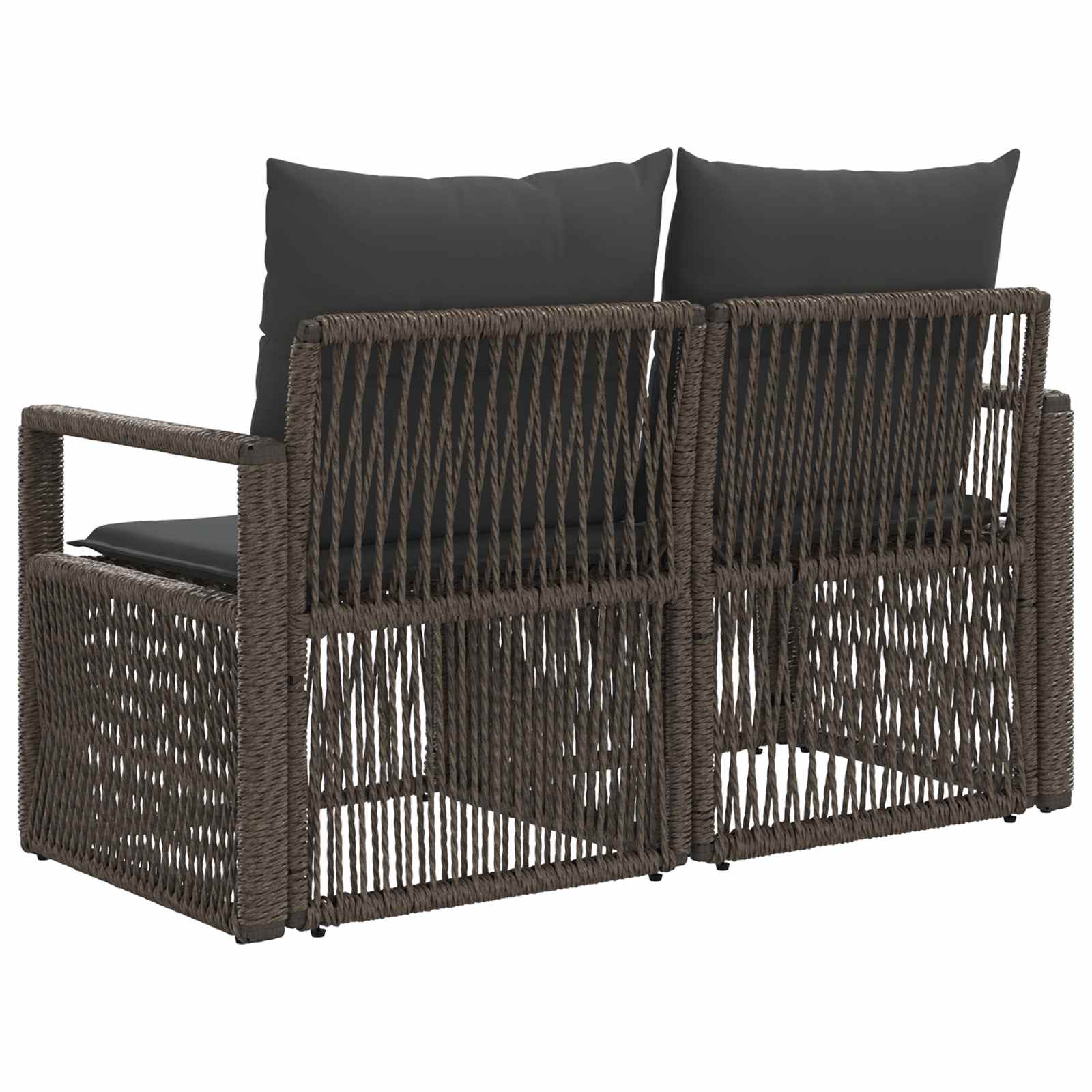 Garten-Sofa 2-Sitzanzahl Grau Poly-Rattan