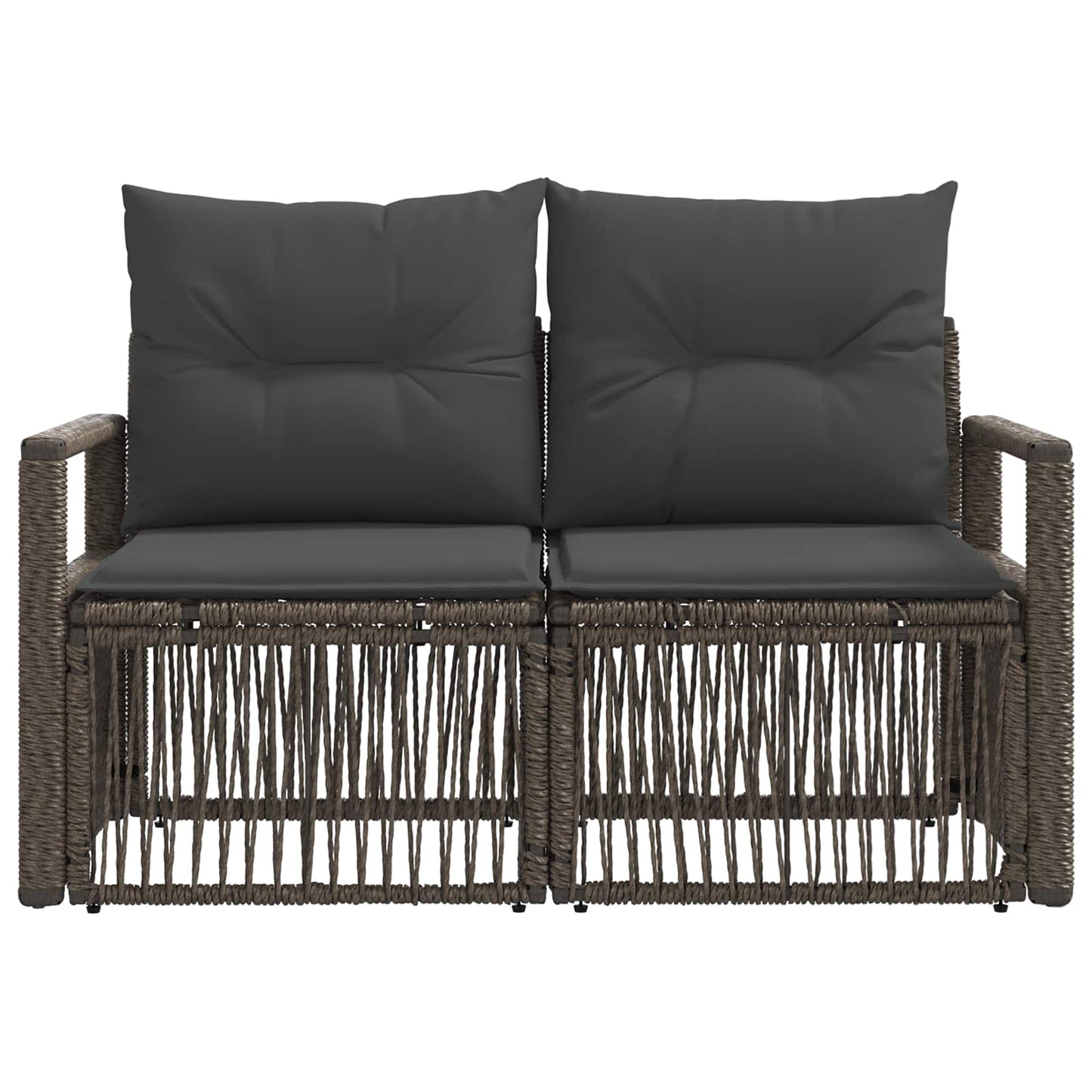 Garten-Sofa 2-Sitzanzahl Grau Poly-Rattan