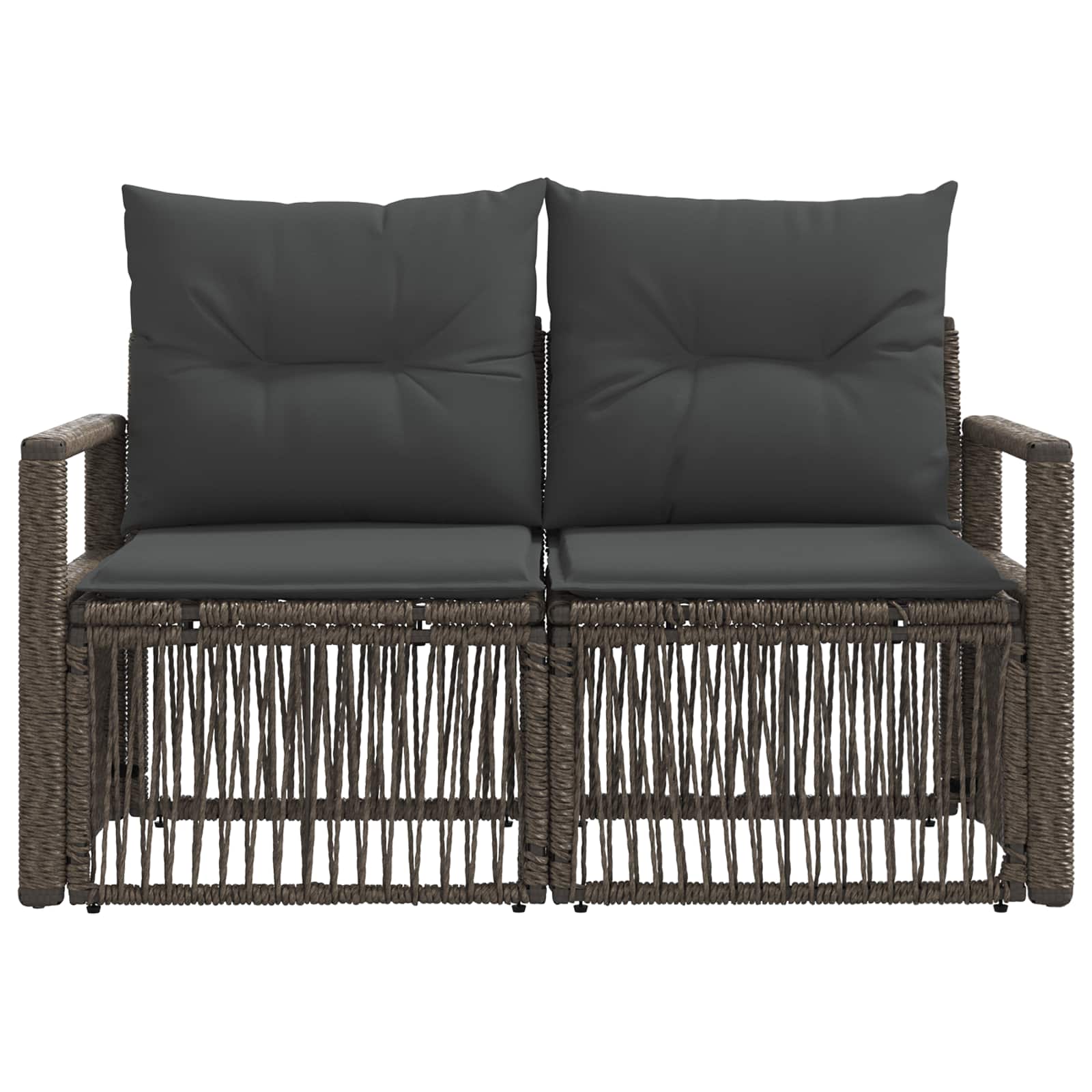 Garten-Sofa 2-Sitzanzahl Grau Poly-Rattan