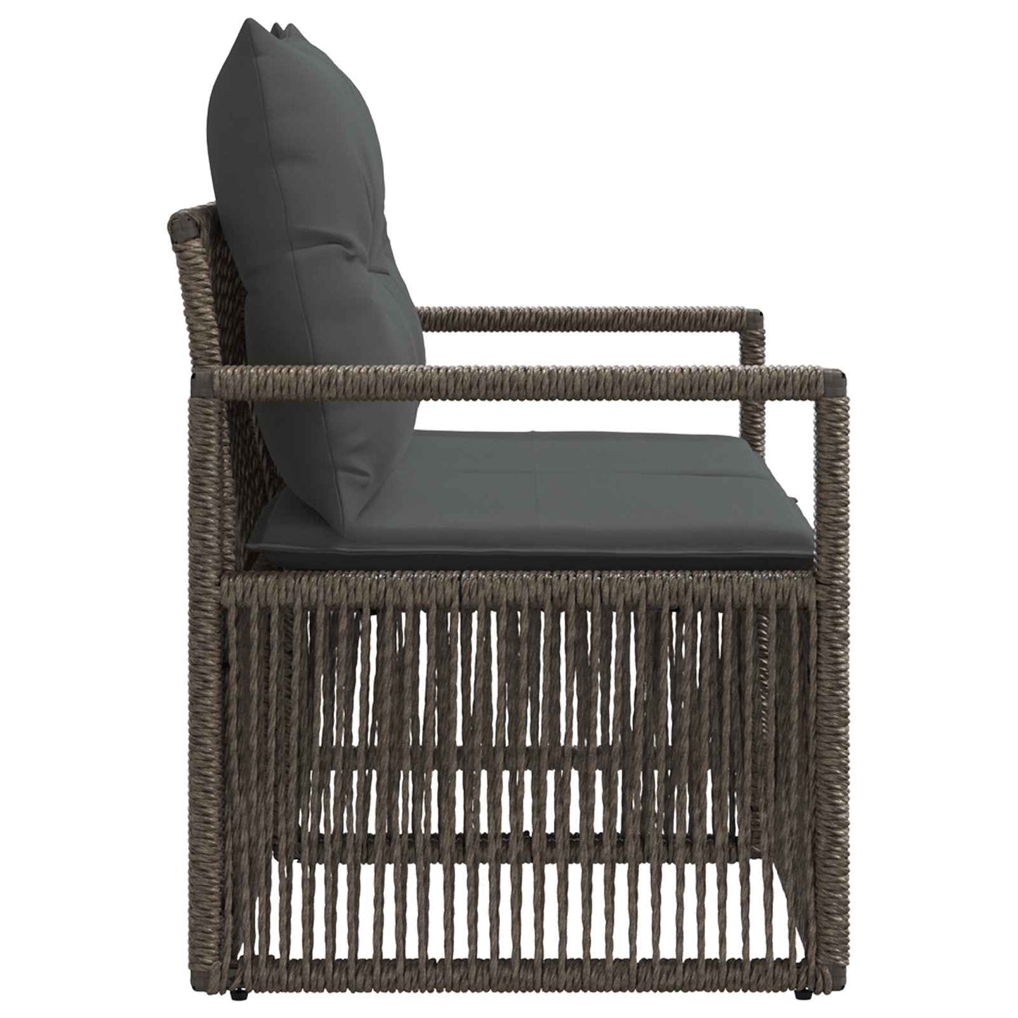 Garten-Sofa 2-Sitzanzahl Grau Poly-Rattan