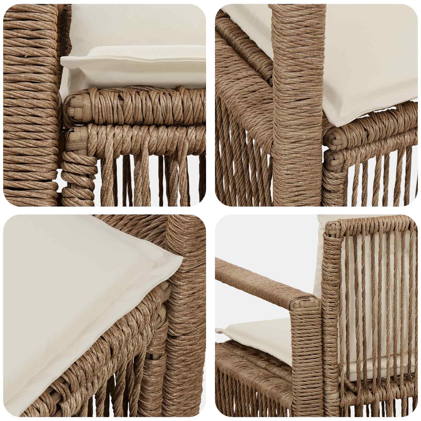 Garten-Sofa 2-Sitzanzahl Beige Poly-Rattan