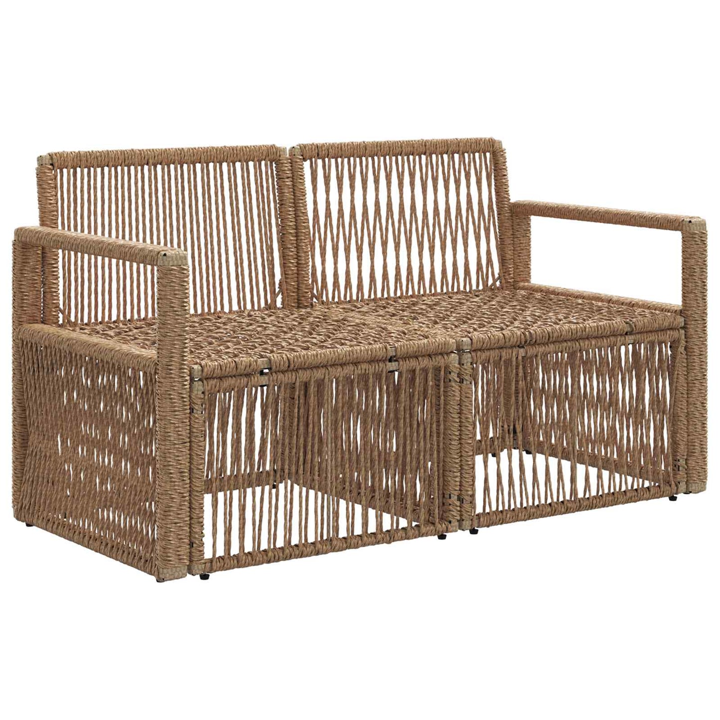 Garten-Sofa 2-Sitzanzahl Beige Poly-Rattan