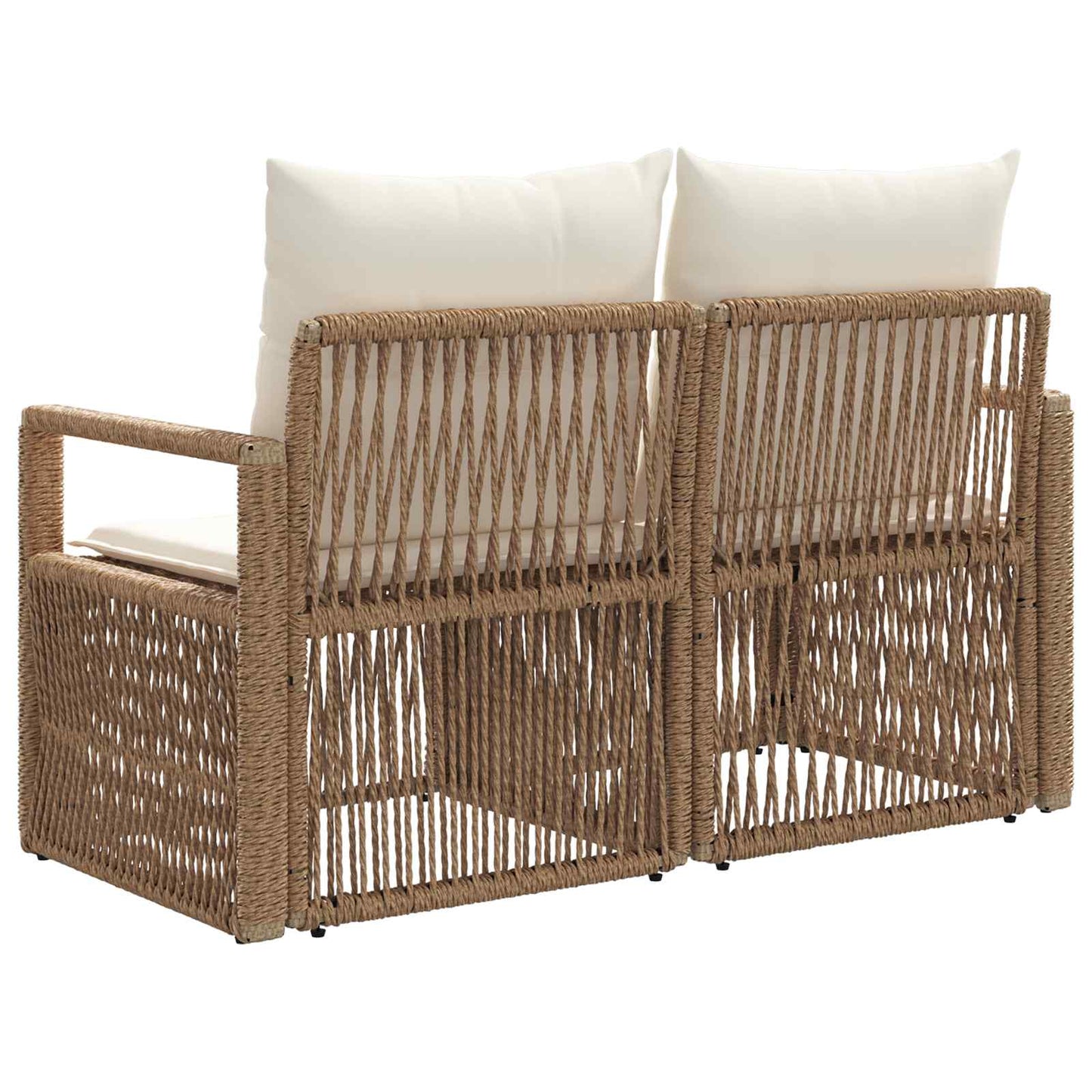 Garten-Sofa 2-Sitzanzahl Beige Poly-Rattan