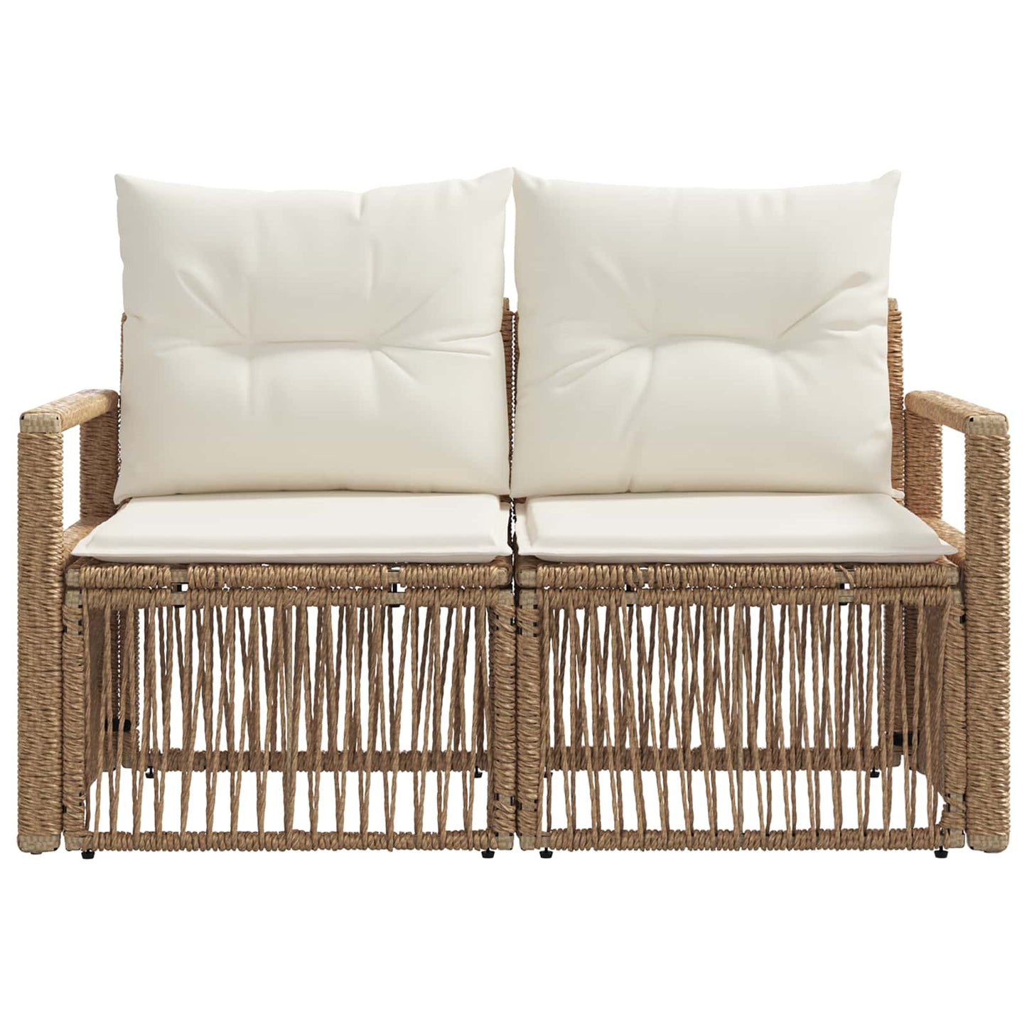Garten-Sofa 2-Sitzanzahl Beige Poly-Rattan