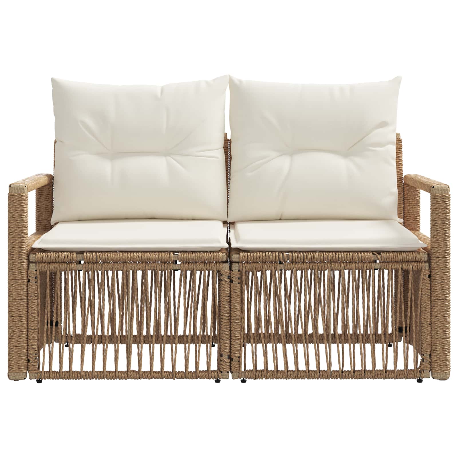 Garten-Sofa 2-Sitzanzahl Beige Poly-Rattan
