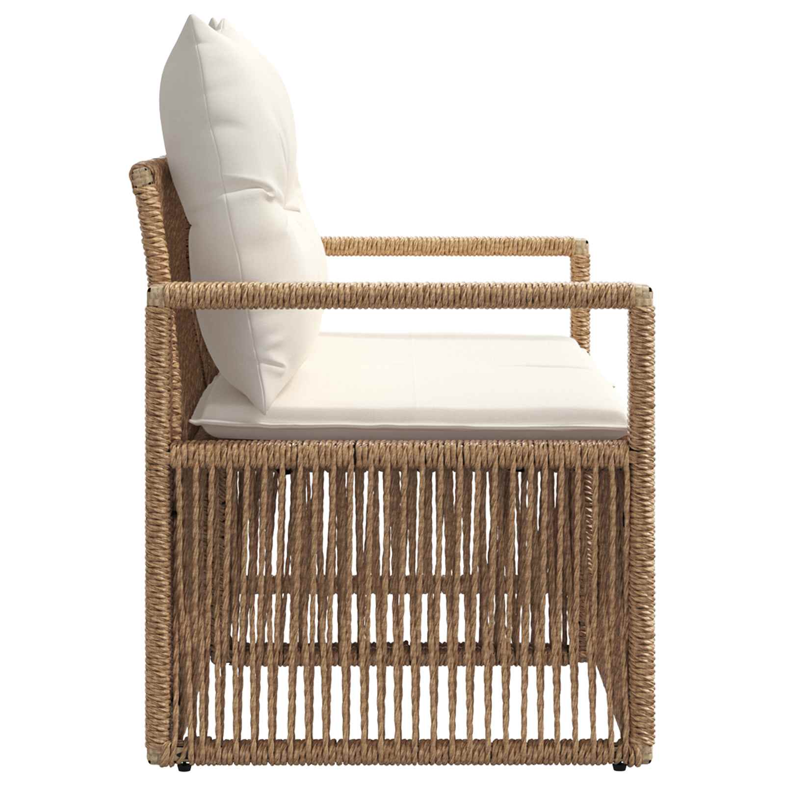 Garten-Sofa 2-Sitzanzahl Beige Poly-Rattan