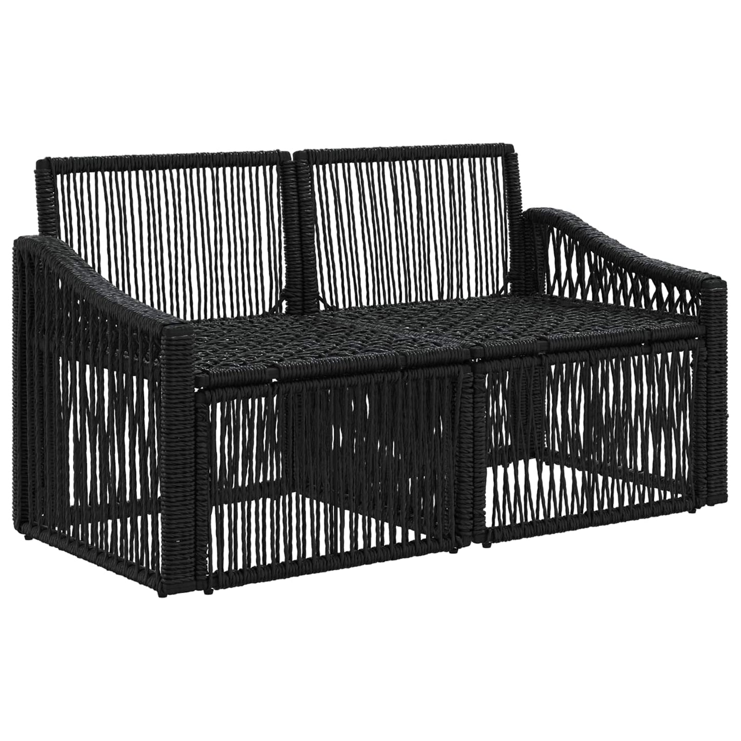 Garten-Sofa 2-Sitzanzahl Schwarz Poly-Rattan