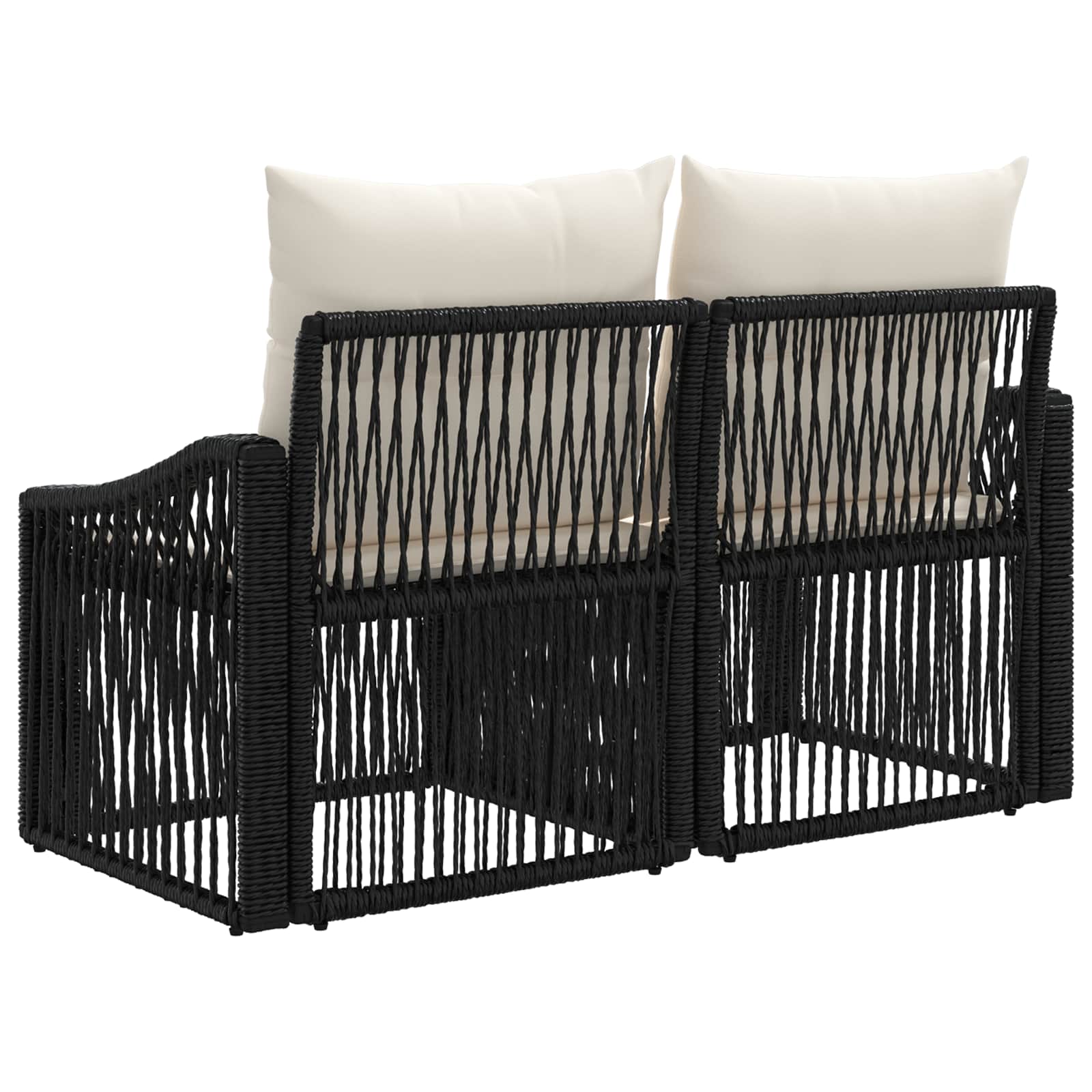 Garten-Sofa 2-Sitzanzahl Schwarz Poly-Rattan