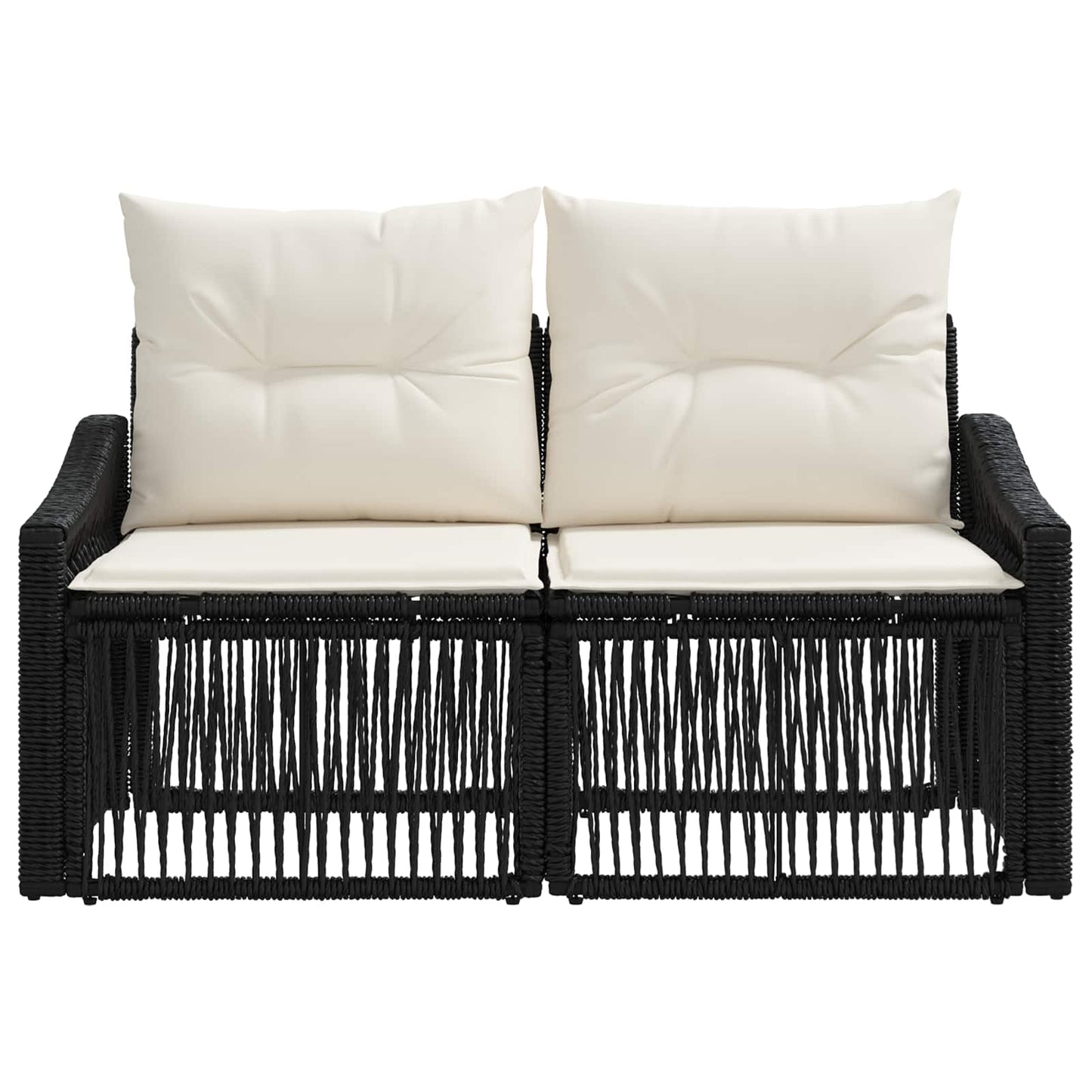Garten-Sofa 2-Sitzanzahl Schwarz Poly-Rattan