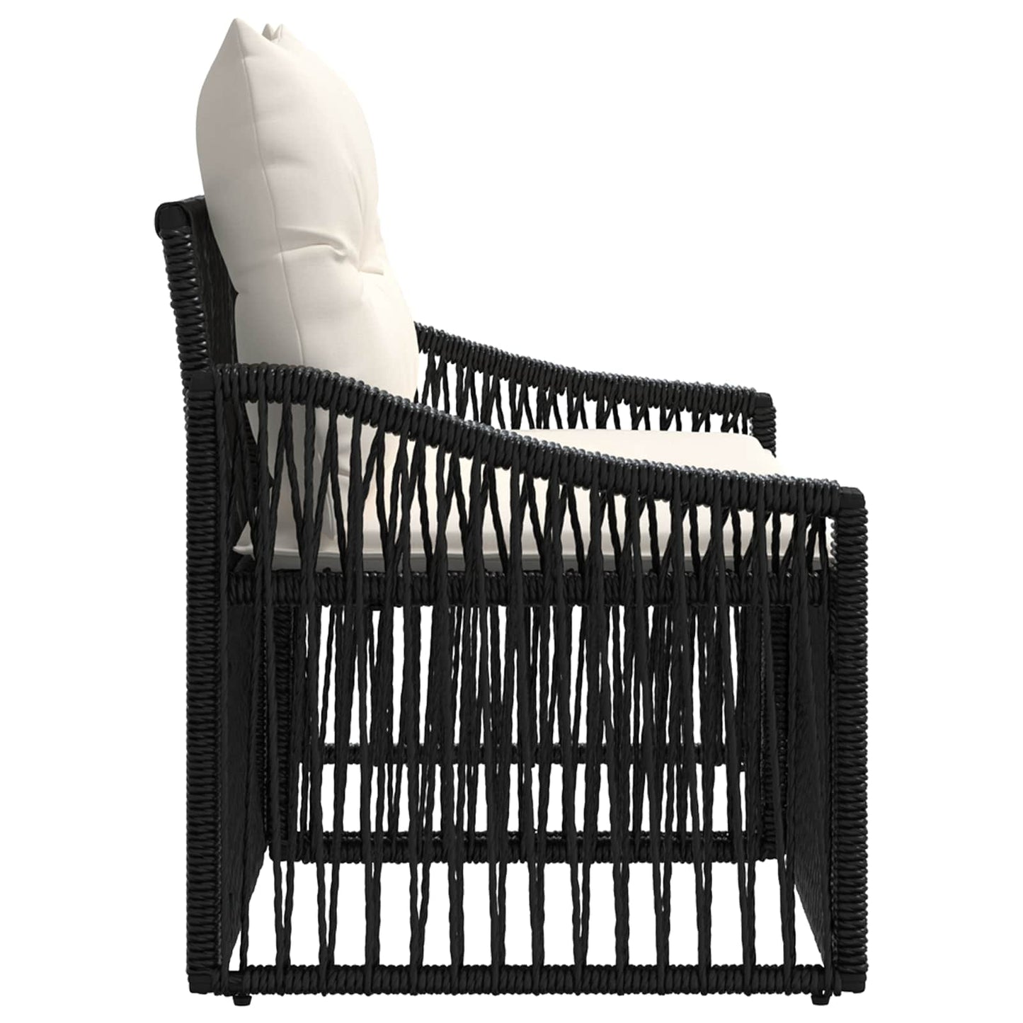 Garten-Sofa 2-Sitzanzahl Schwarz Poly-Rattan