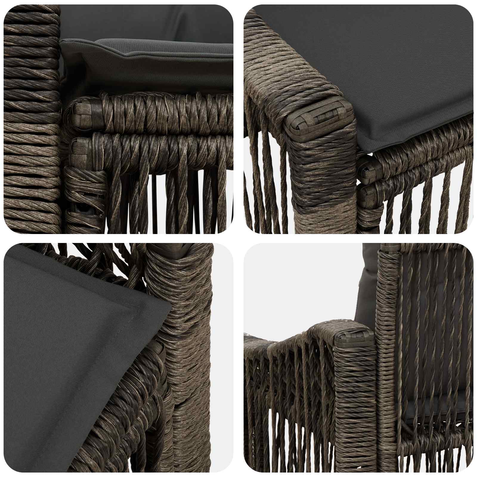 Garten-Sofa 2-Sitzanzahl Grau Poly-Rattan