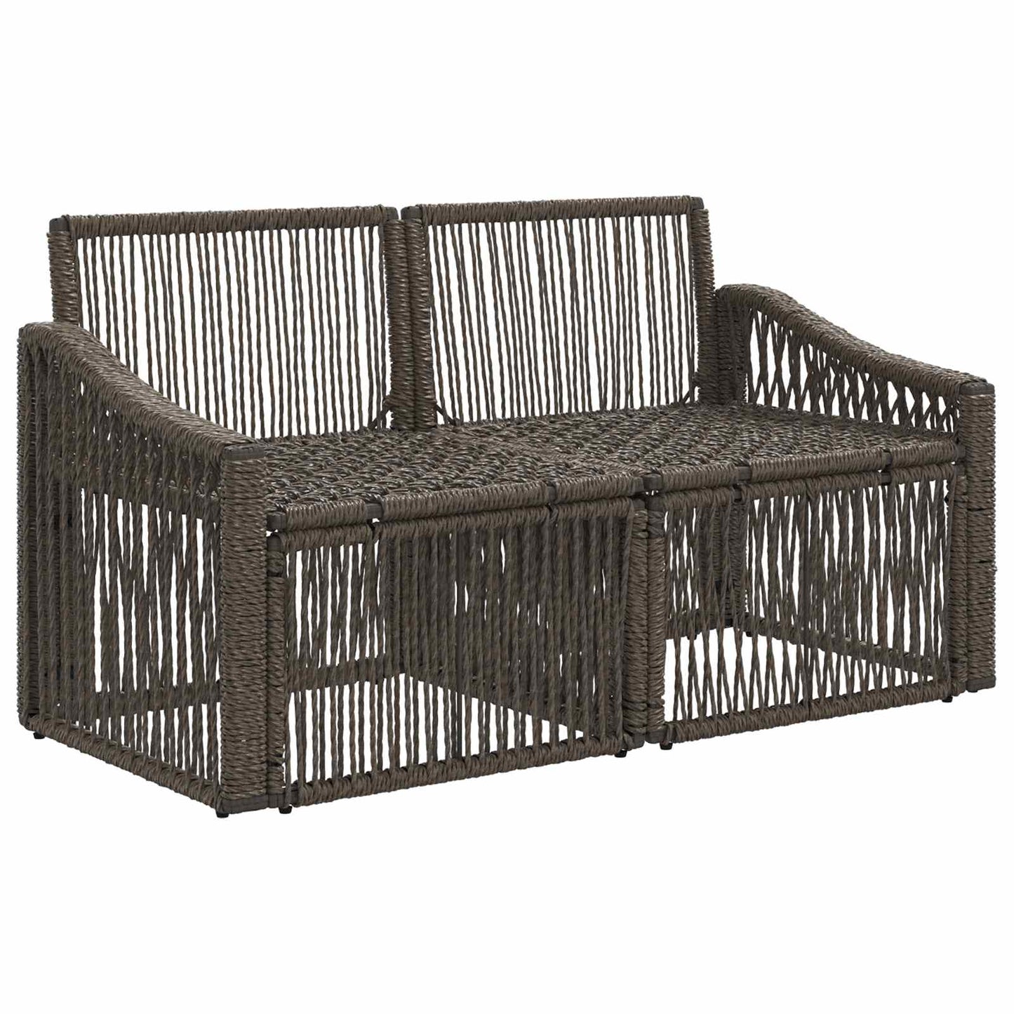 Garten-Sofa 2-Sitzanzahl Grau Poly-Rattan