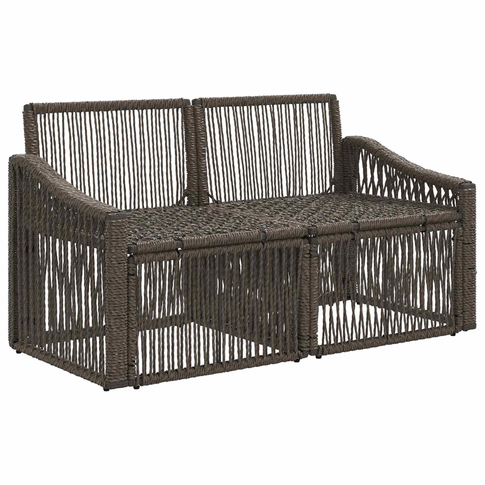 Garten-Sofa 2-Sitzanzahl Grau Poly-Rattan