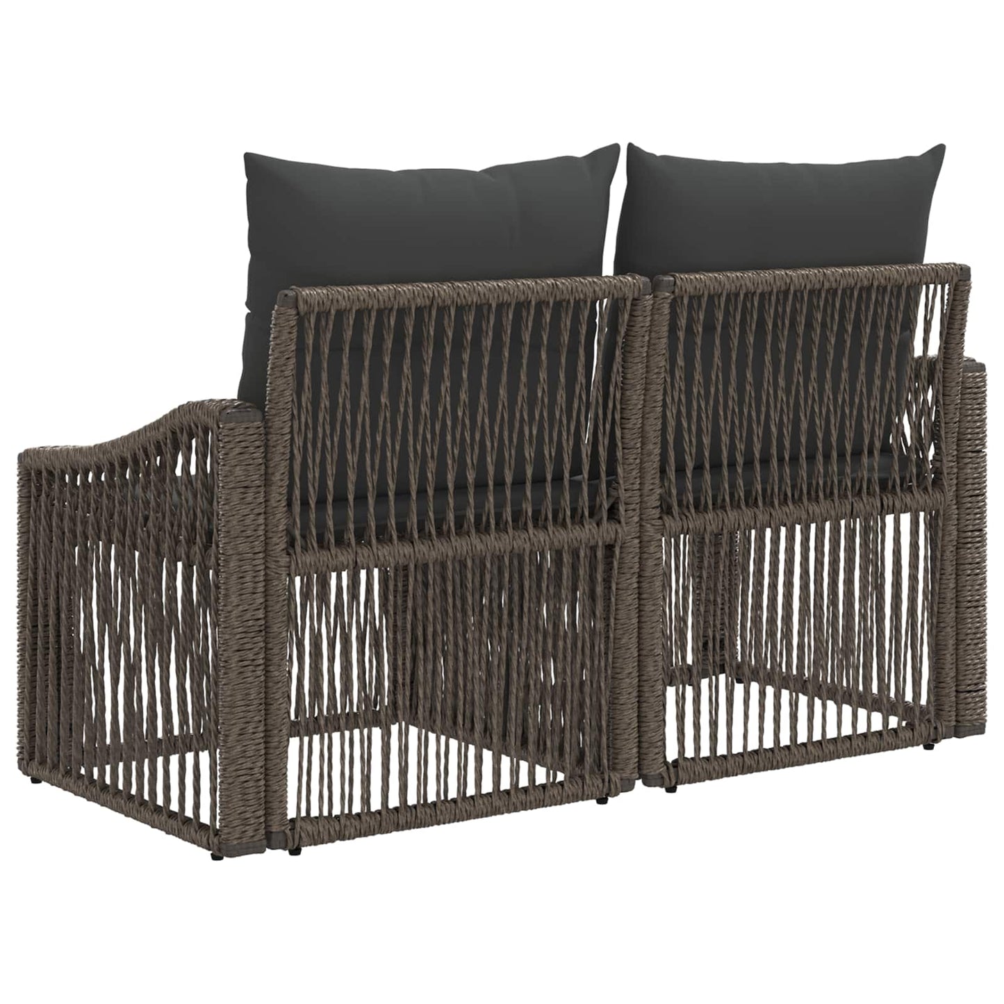 Garten-Sofa 2-Sitzanzahl Grau Poly-Rattan