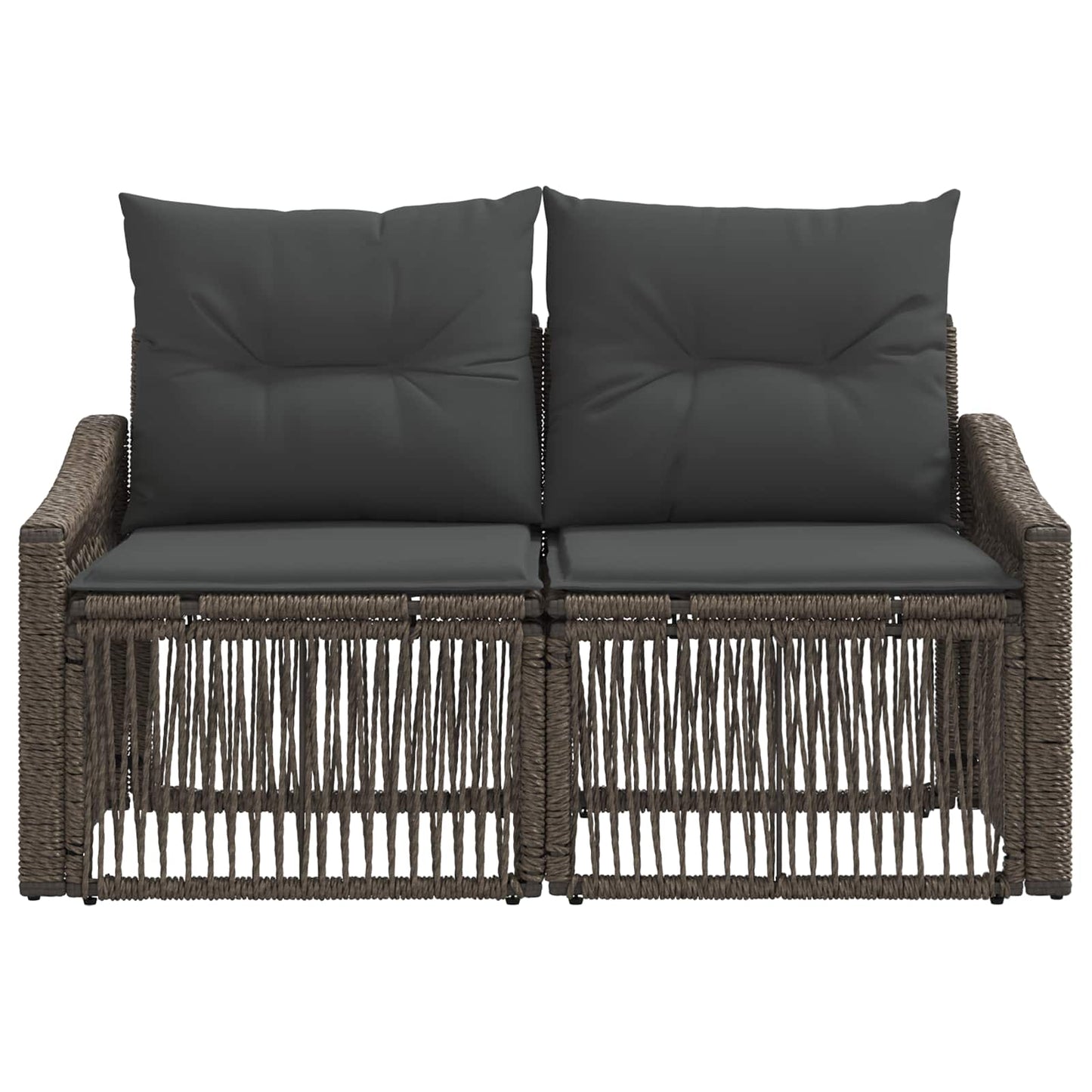 Garten-Sofa 2-Sitzanzahl Grau Poly-Rattan