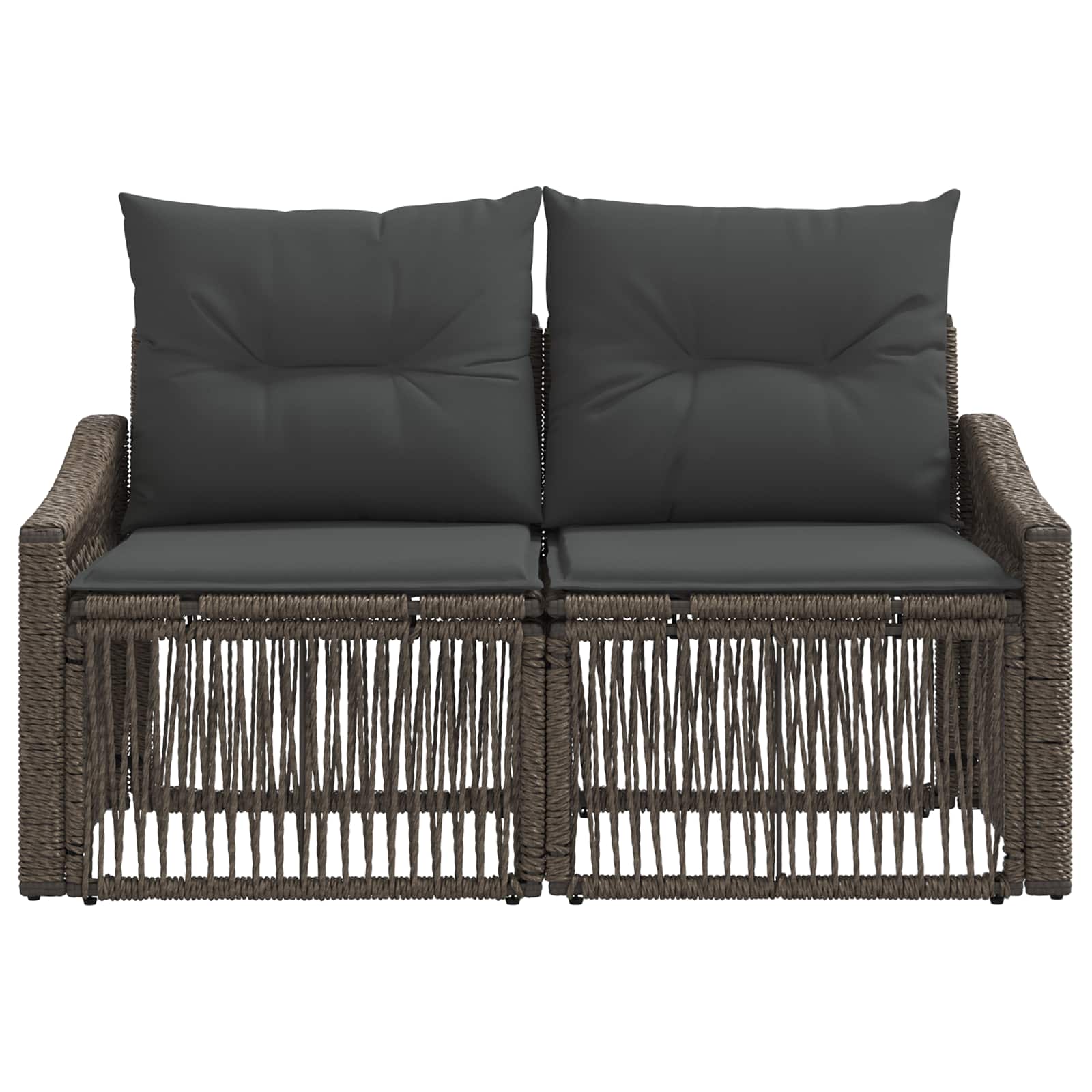Garten-Sofa 2-Sitzanzahl Grau Poly-Rattan