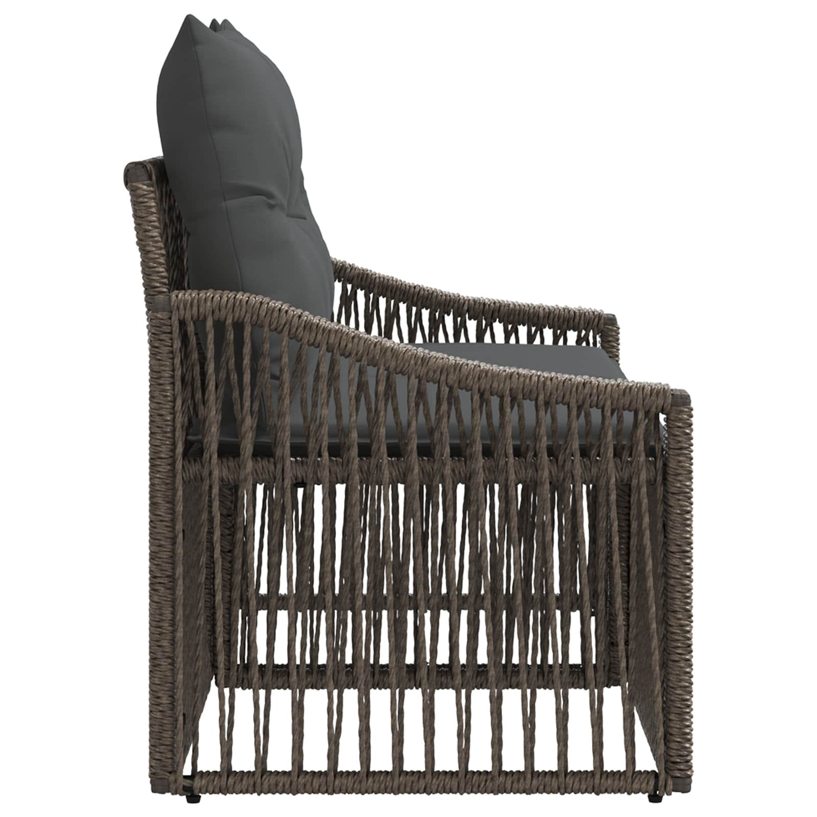 Garten-Sofa 2-Sitzanzahl Grau Poly-Rattan