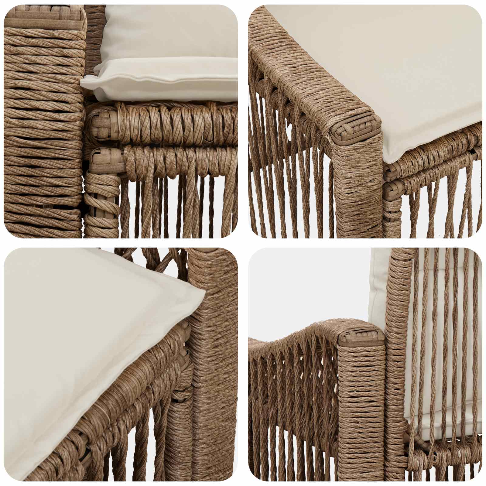 Garten-Sofa 2-Sitzanzahl Beige Poly-Rattan
