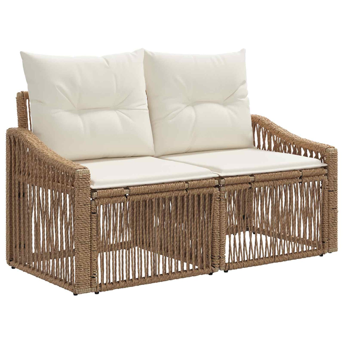 Garten-Sofa 2-Sitzanzahl Beige Poly-Rattan