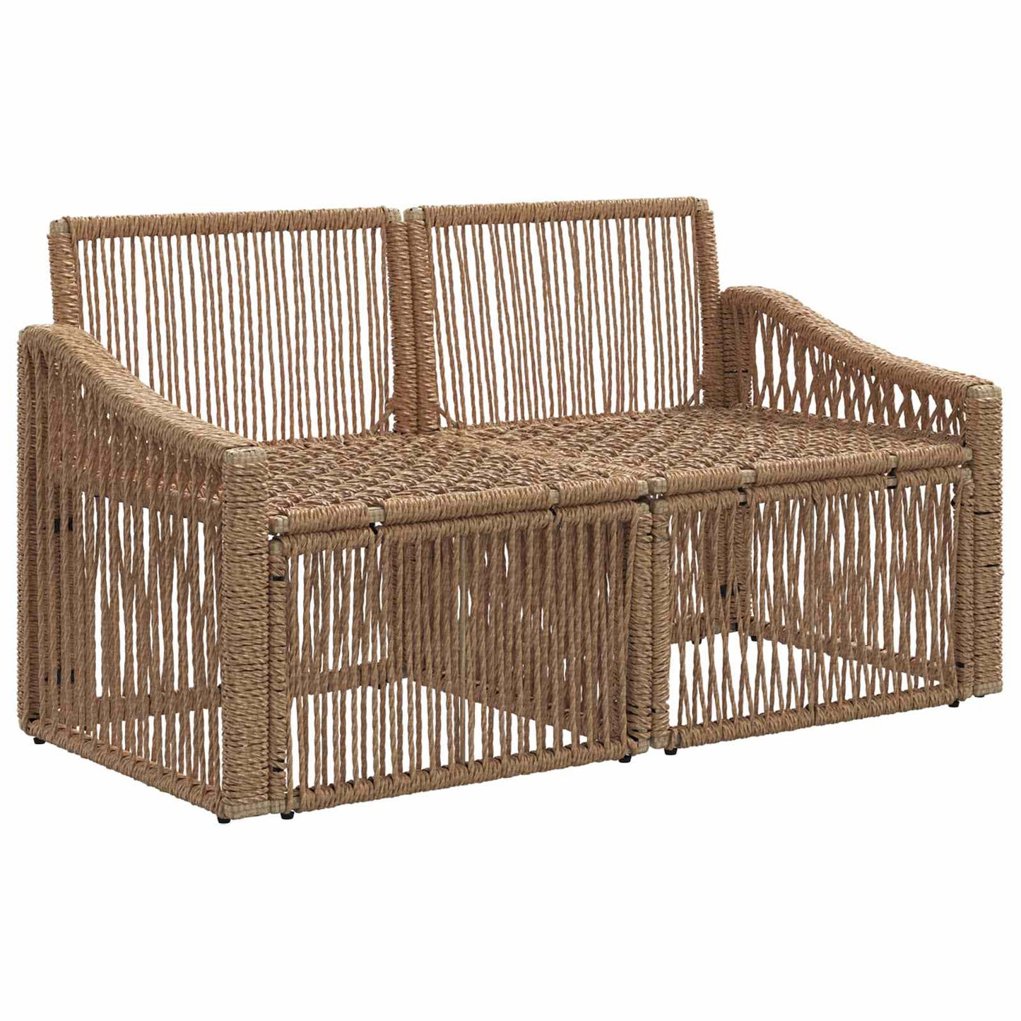 Garten-Sofa 2-Sitzanzahl Beige Poly-Rattan