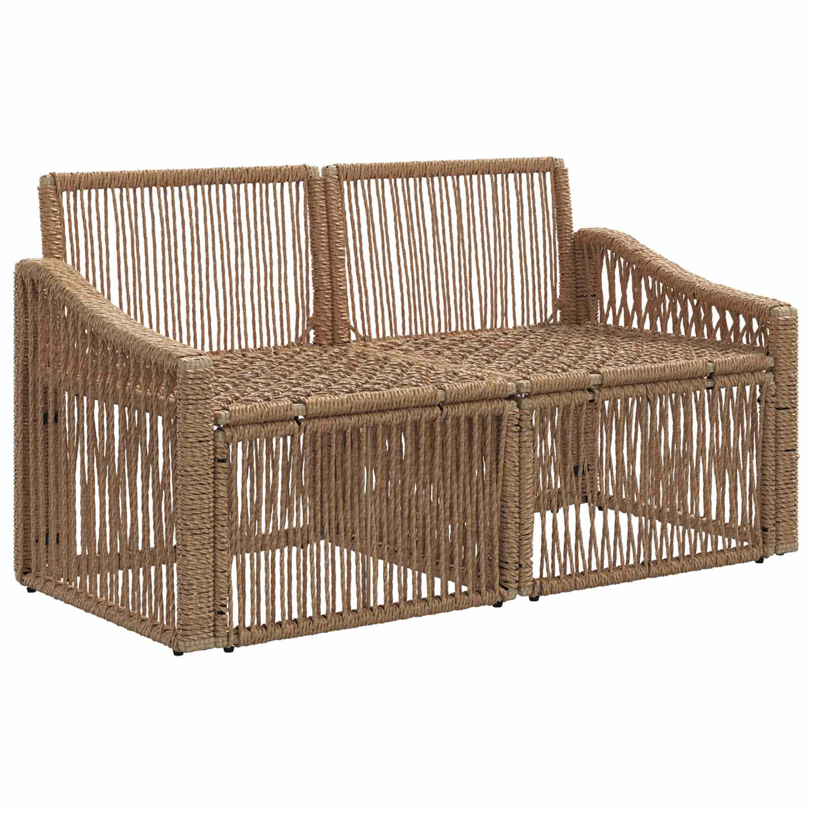 Garten-Sofa 2-Sitzanzahl Beige Poly-Rattan