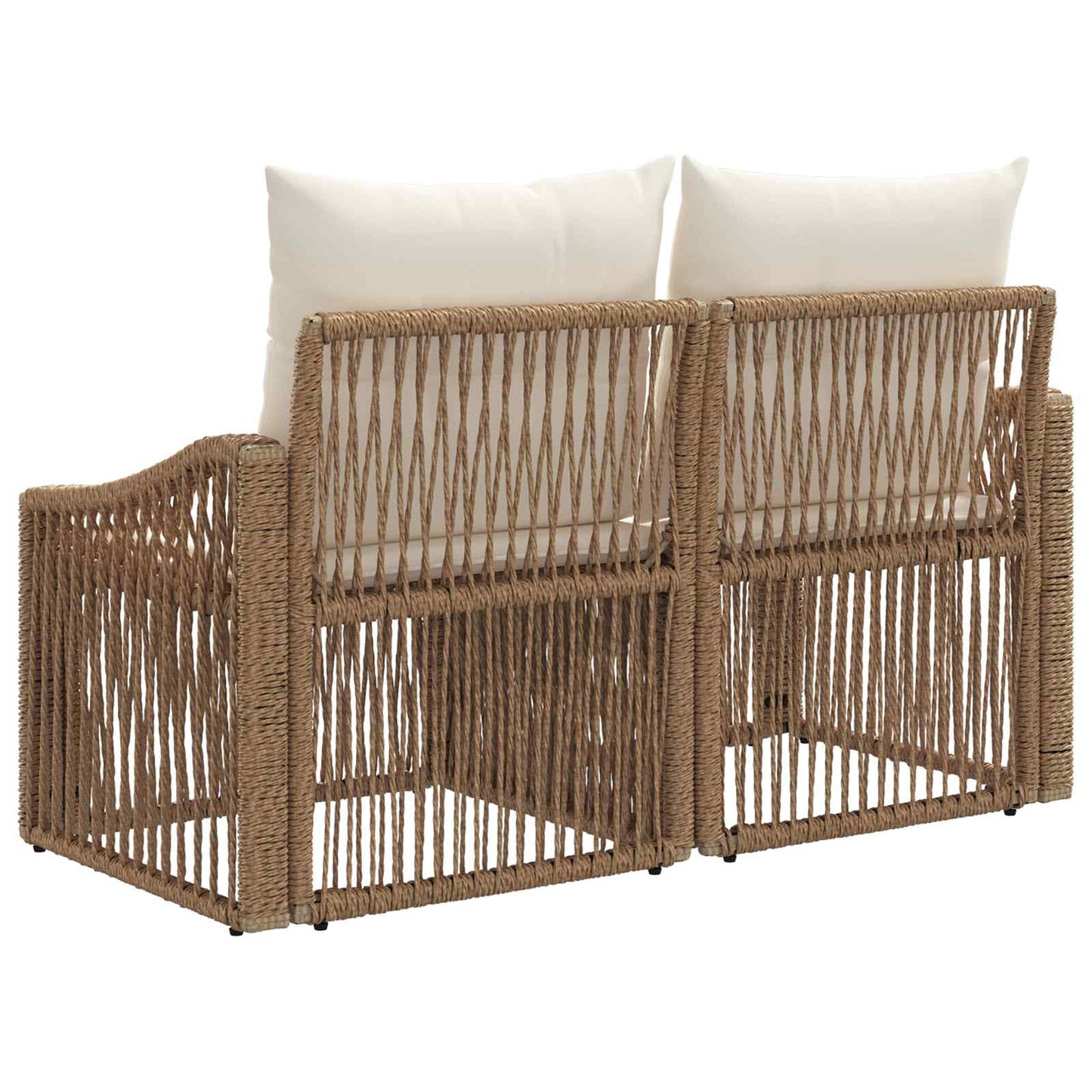 Garten-Sofa 2-Sitzanzahl Beige Poly-Rattan