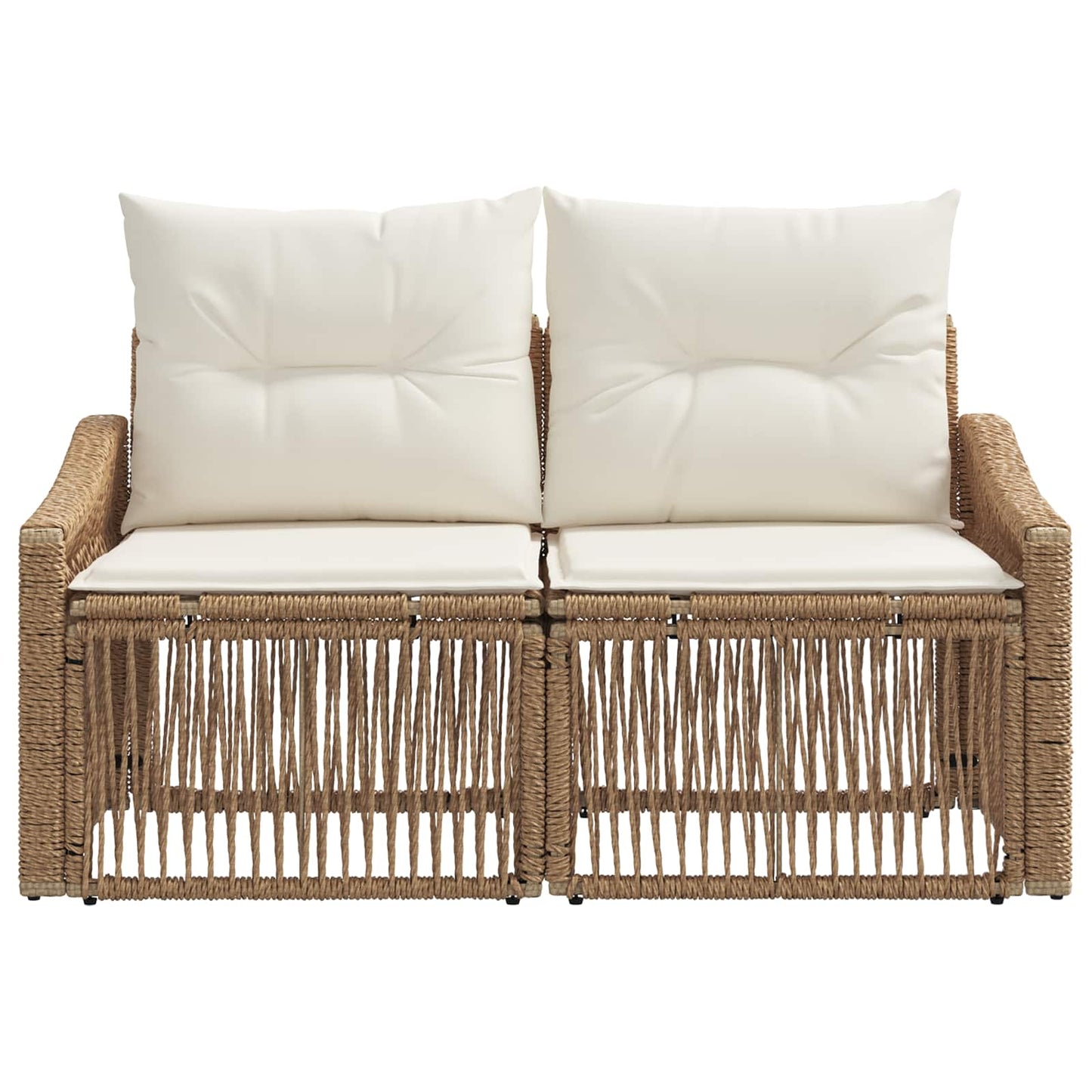 Garten-Sofa 2-Sitzanzahl Beige Poly-Rattan