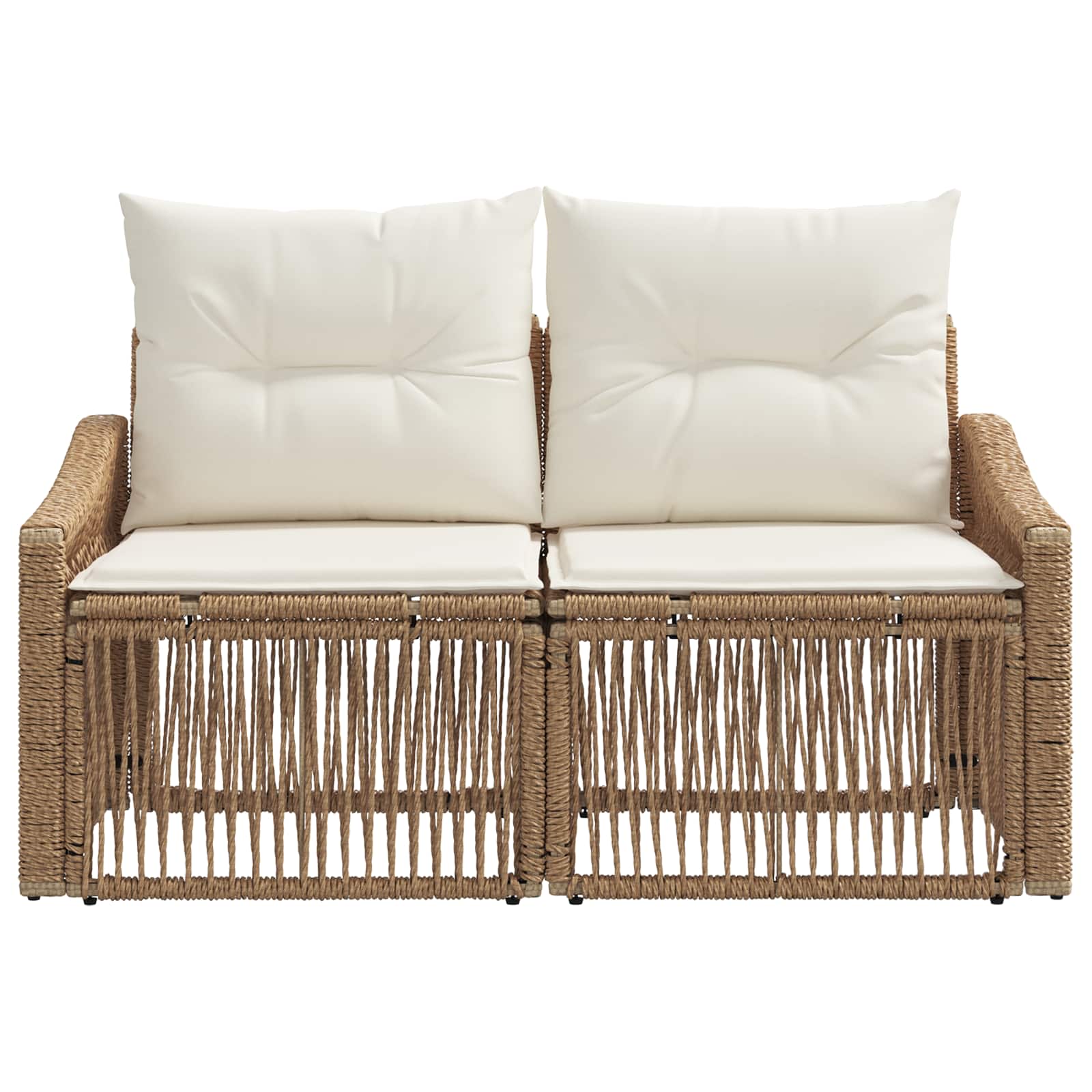 Garten-Sofa 2-Sitzanzahl Beige Poly-Rattan