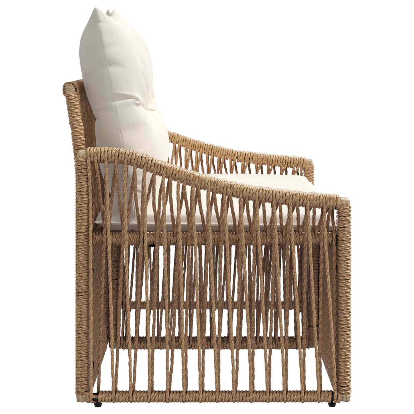 Garten-Sofa 2-Sitzanzahl Beige Poly-Rattan