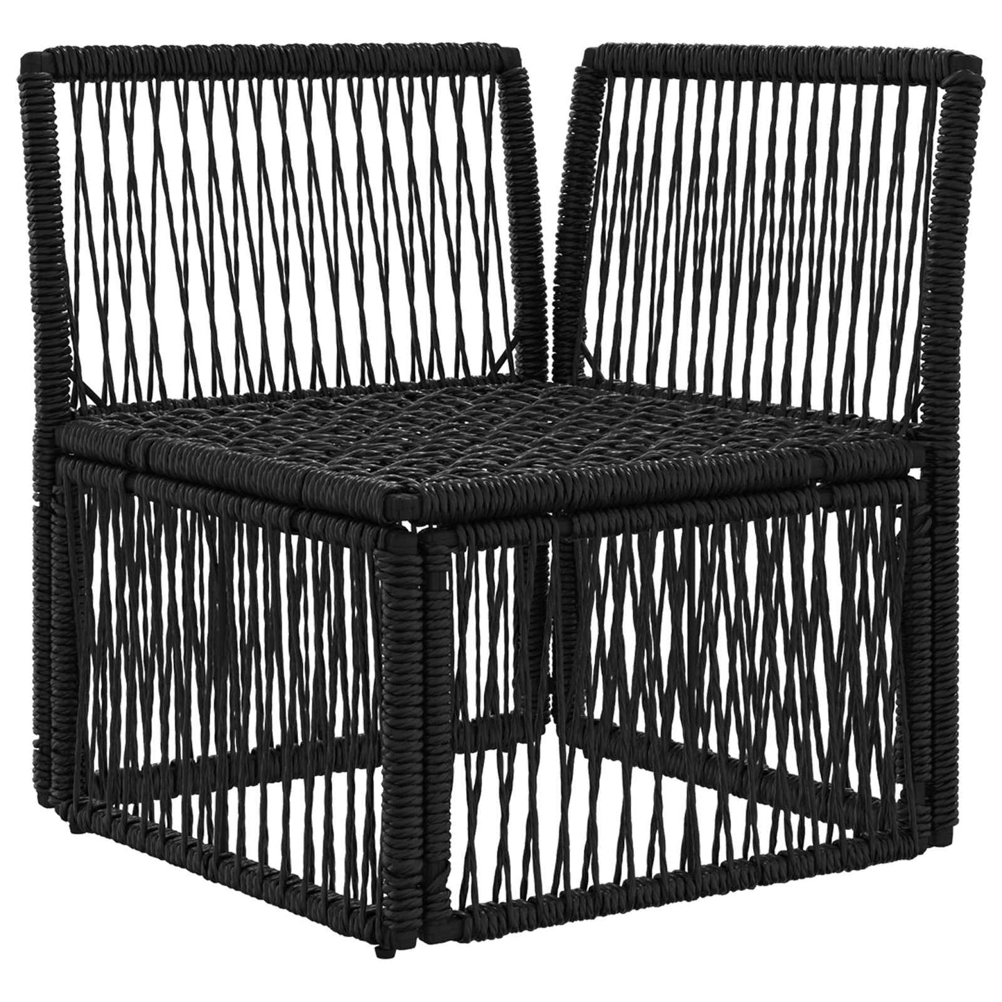 Ecksofa Schwarz Poly-Rattan