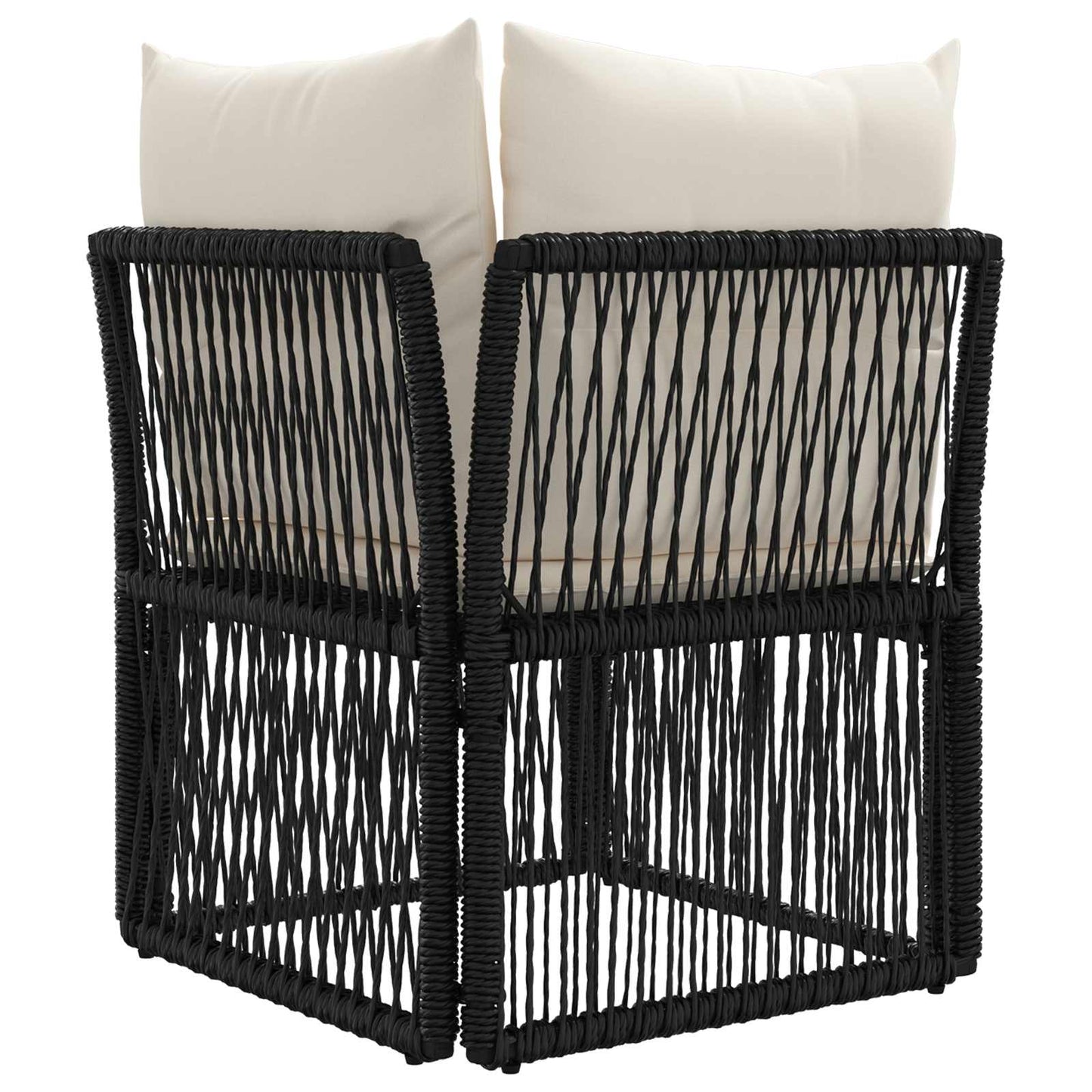 Ecksofa Schwarz Poly-Rattan