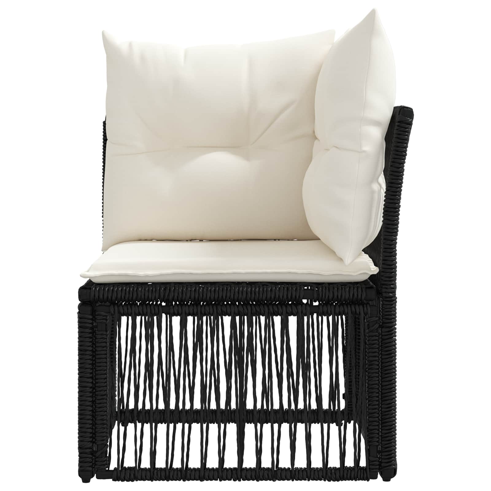 Ecksofa Schwarz Poly-Rattan