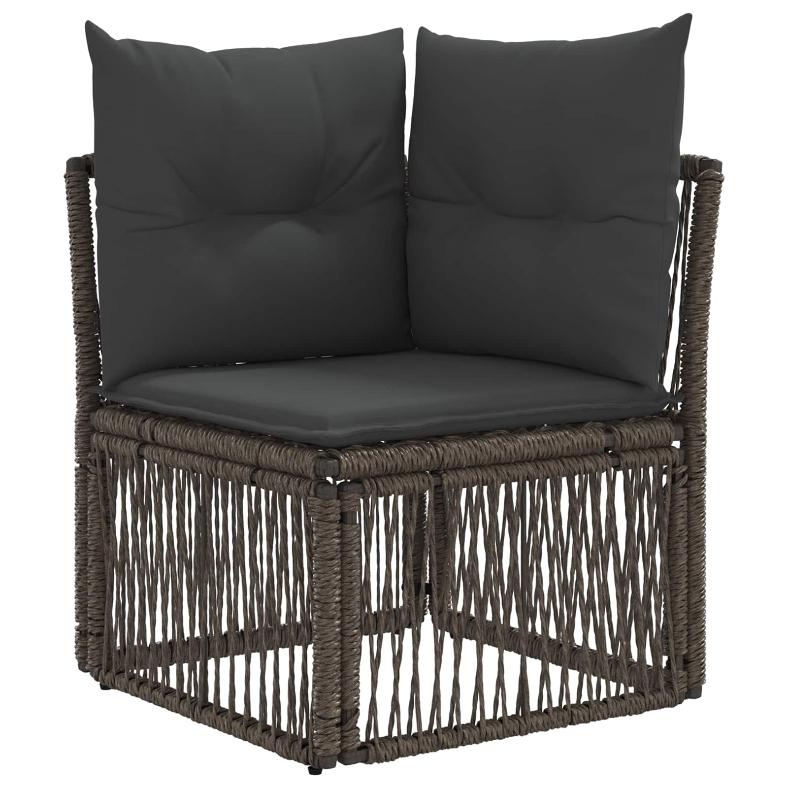 Ecksofa Grau Poly-Rattan